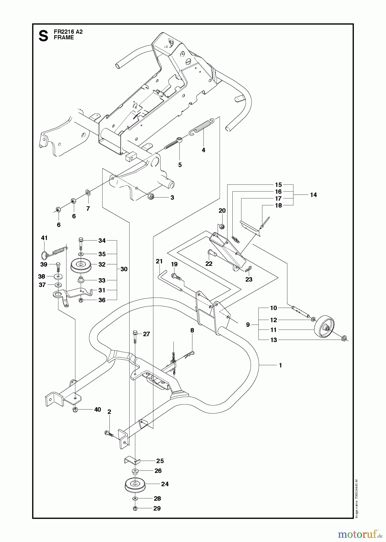  Jonsered Reitermäher FR2216 A2 (966862901) - Jonsered Rear-Engine Riding Mower (2009-02) FRAME