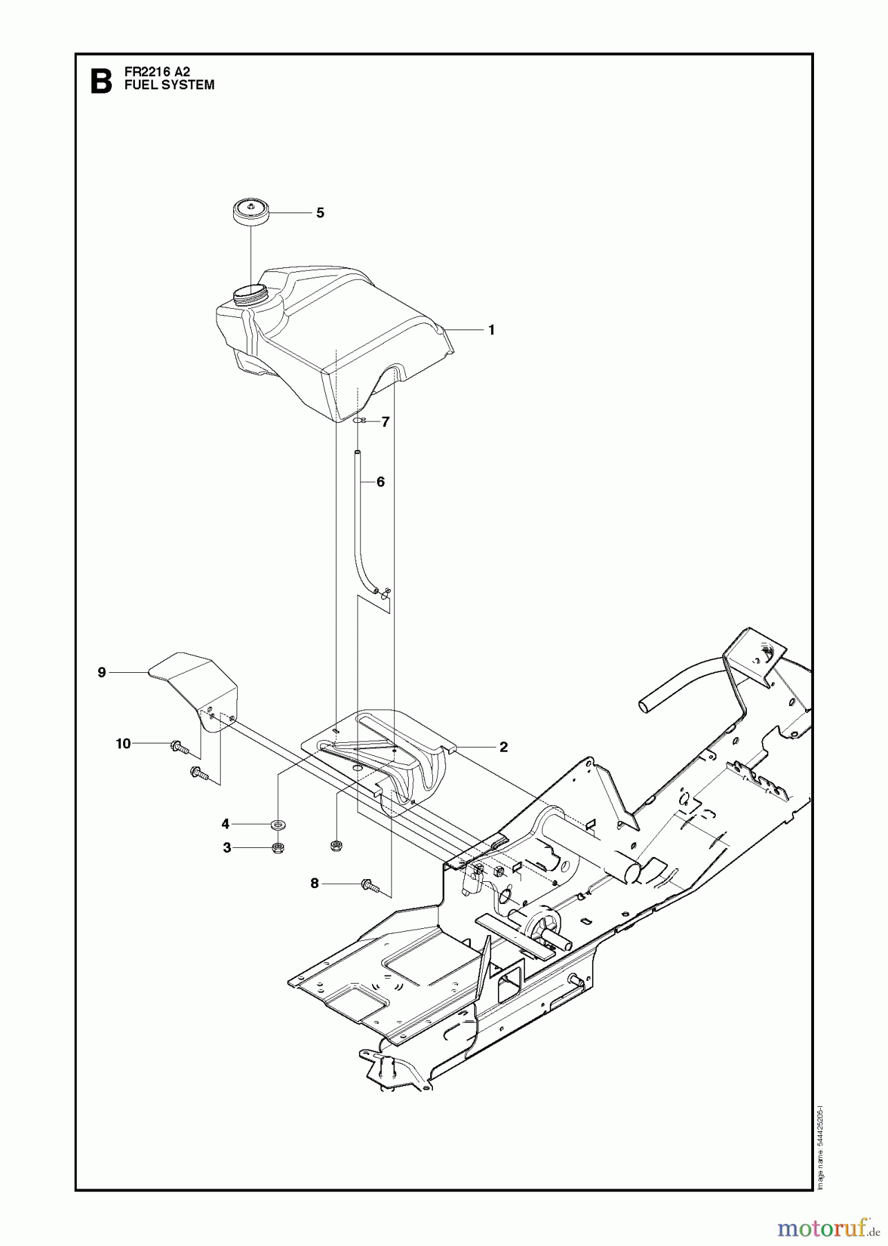 Jonsered Reitermäher FR2216 A2 (966862901) - Jonsered Rear-Engine Riding Mower (2009-02) FUEL SYSTEM