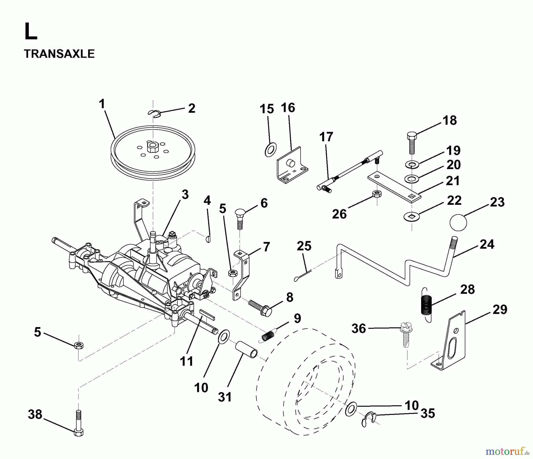 Jonsered Rasen und Garten Traktoren LR12 (1998-04) - Jonsered Lawn & Garden Tractor (Canada) TRANSMISSION