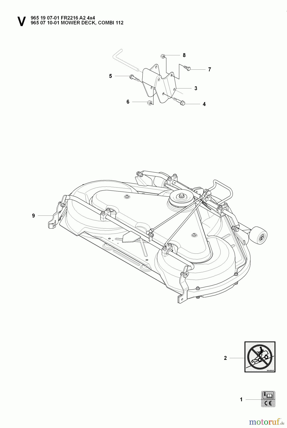 Jonsered Reitermäher FR2216 A2 4X4 (965190701) - Jonsered Rear-Engine Riding Mower (2008-01) 44 /112CM CUTTING DECK #2