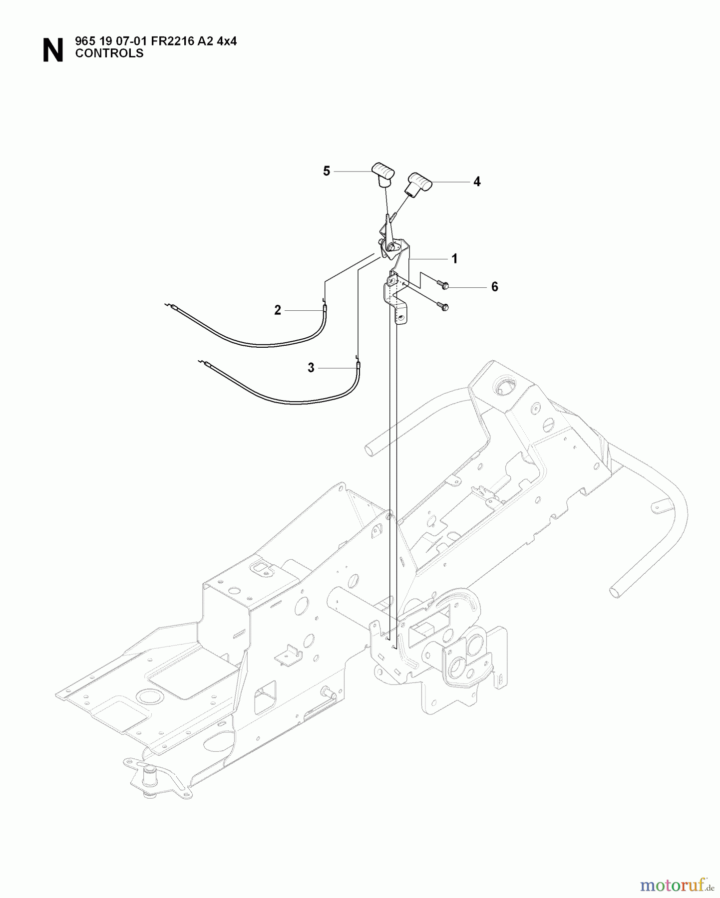 Jonsered Reitermäher FR2216 A2 4X4 (965190701) - Jonsered Rear-Engine Riding Mower (2008-01) CONTROLS