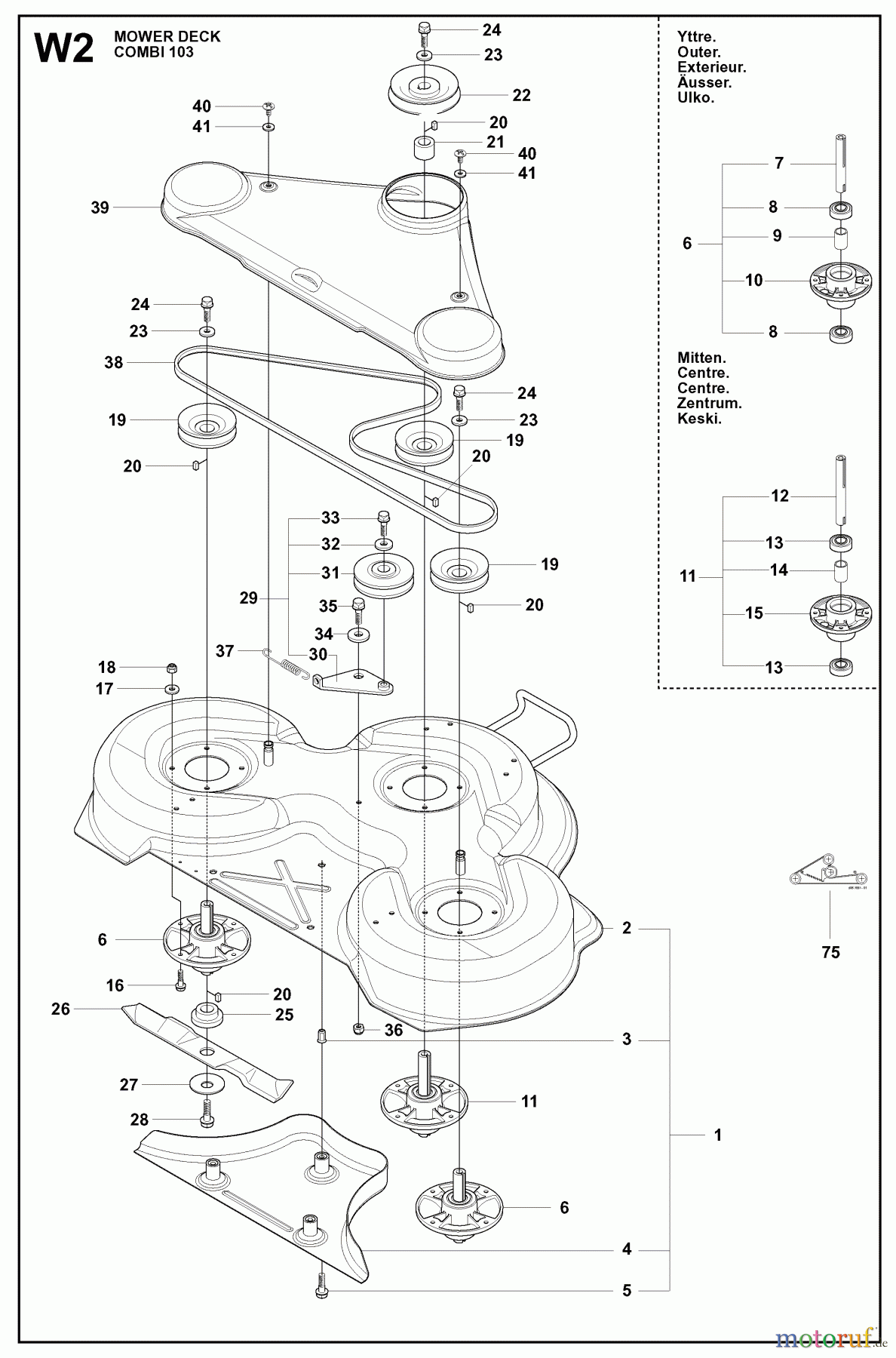 Jonsered Reitermäher FR2216 A2 4X4 (965190701) - Jonsered Rear-Engine Riding Mower (2009-02) 103CM CUTTING DECK #3