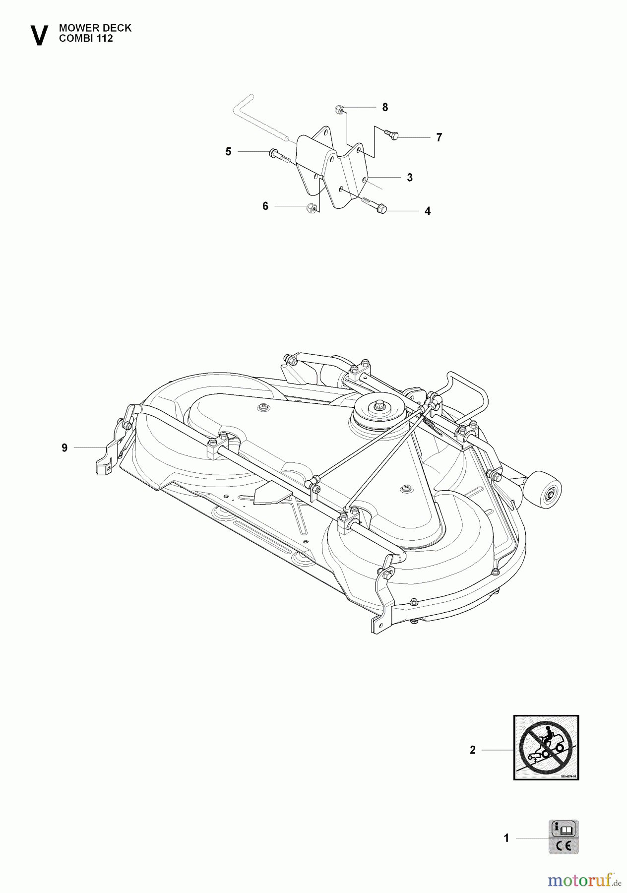 Jonsered Reitermäher FR2216 A2 4X4 (965190701) - Jonsered Rear-Engine Riding Mower (2009-02) 44 /112CM CUTTING DECK #1