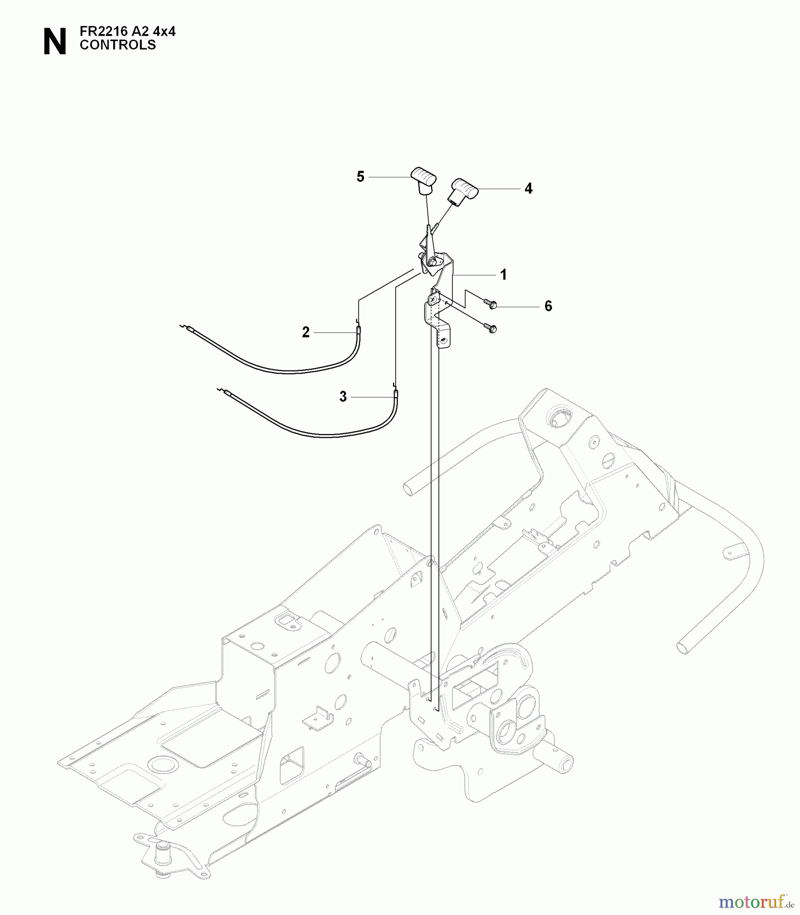 Jonsered Reitermäher FR2216 A2 4X4 (965190701) - Jonsered Rear-Engine Riding Mower (2009-02) CONTROLS