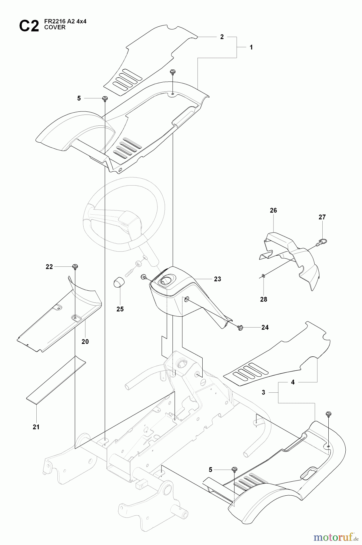  Jonsered Reitermäher FR2216 A2 4X4 (965190701) - Jonsered Rear-Engine Riding Mower (2009-02) COVER #2