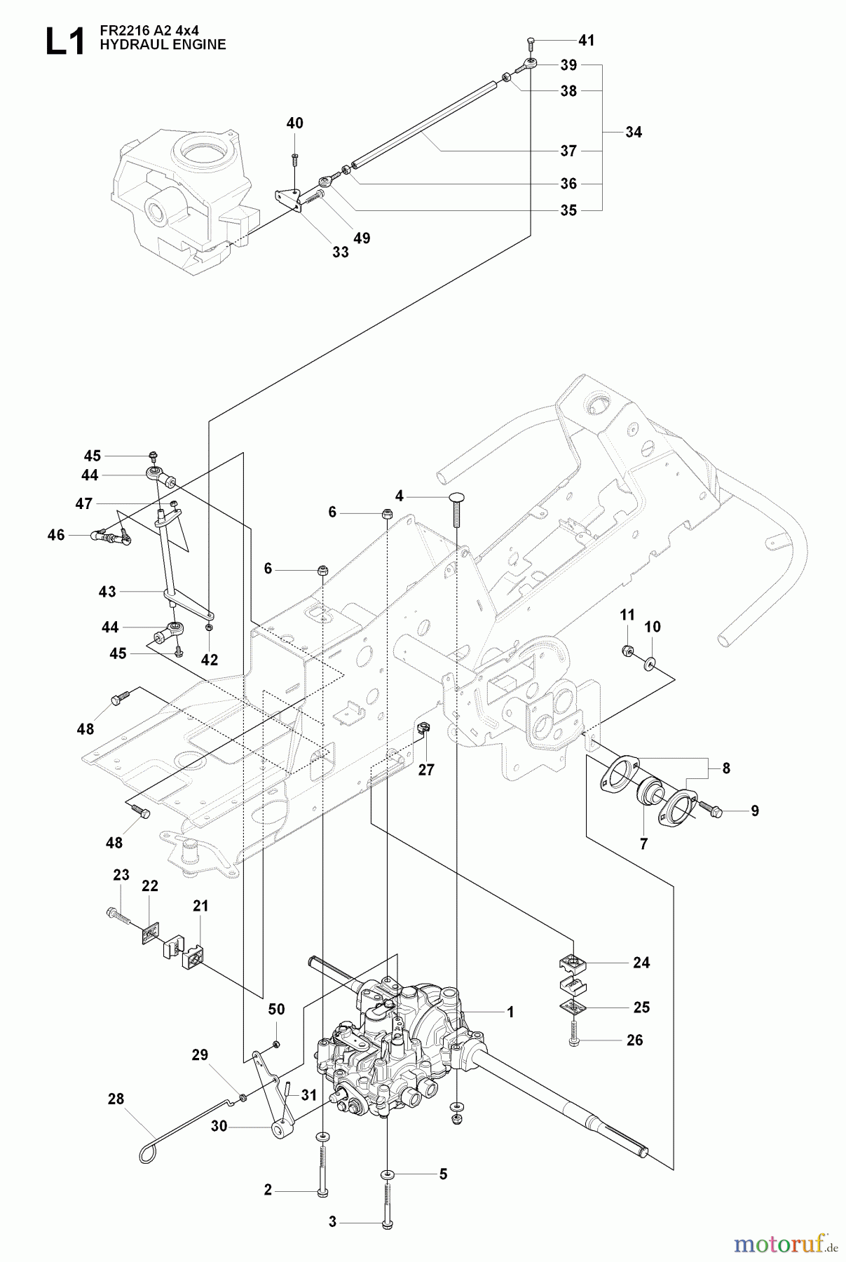Jonsered Reitermäher FR2216 A2 4X4 (965190701) - Jonsered Rear-Engine Riding Mower (2009-02) HYDRAULIC CONTROL VALVE #2