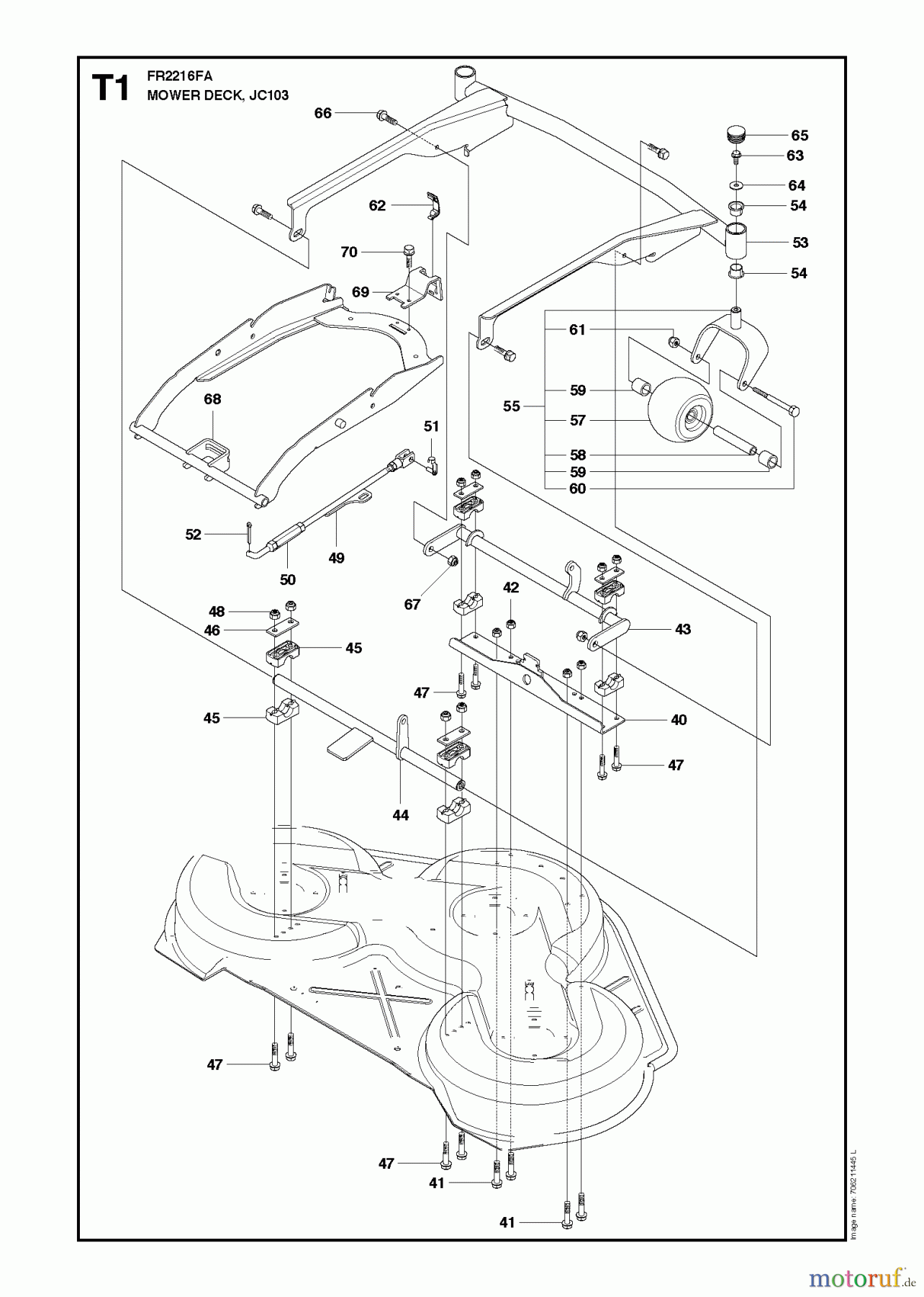 Jonsered Reitermäher FR2216 FA (966414801) - Jonsered Rear-Engine Riding Mower (2010-03) 103CM CUTTING DECK #1