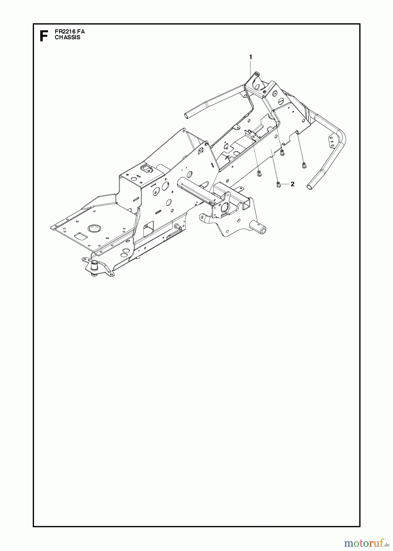 Jonsered Reitermäher FR2216 FA (966773601) - Jonsered Rear-Engine Riding Mower (2012) CHASSIS / FRAME