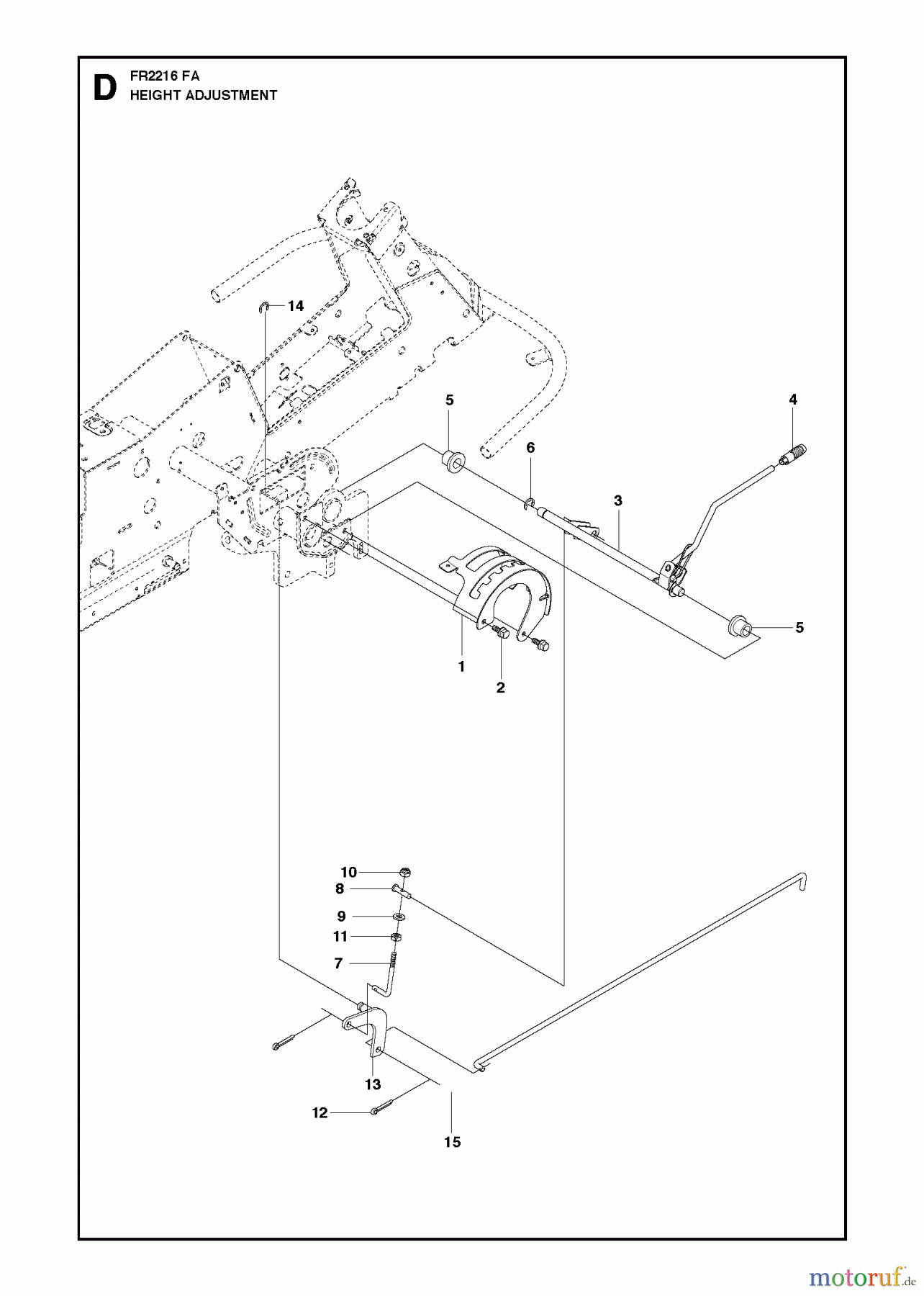 Jonsered Reitermäher FR2216 FA (966773601) - Jonsered Rear-Engine Riding Mower (2012) HEIGHT ADJUSTMENT