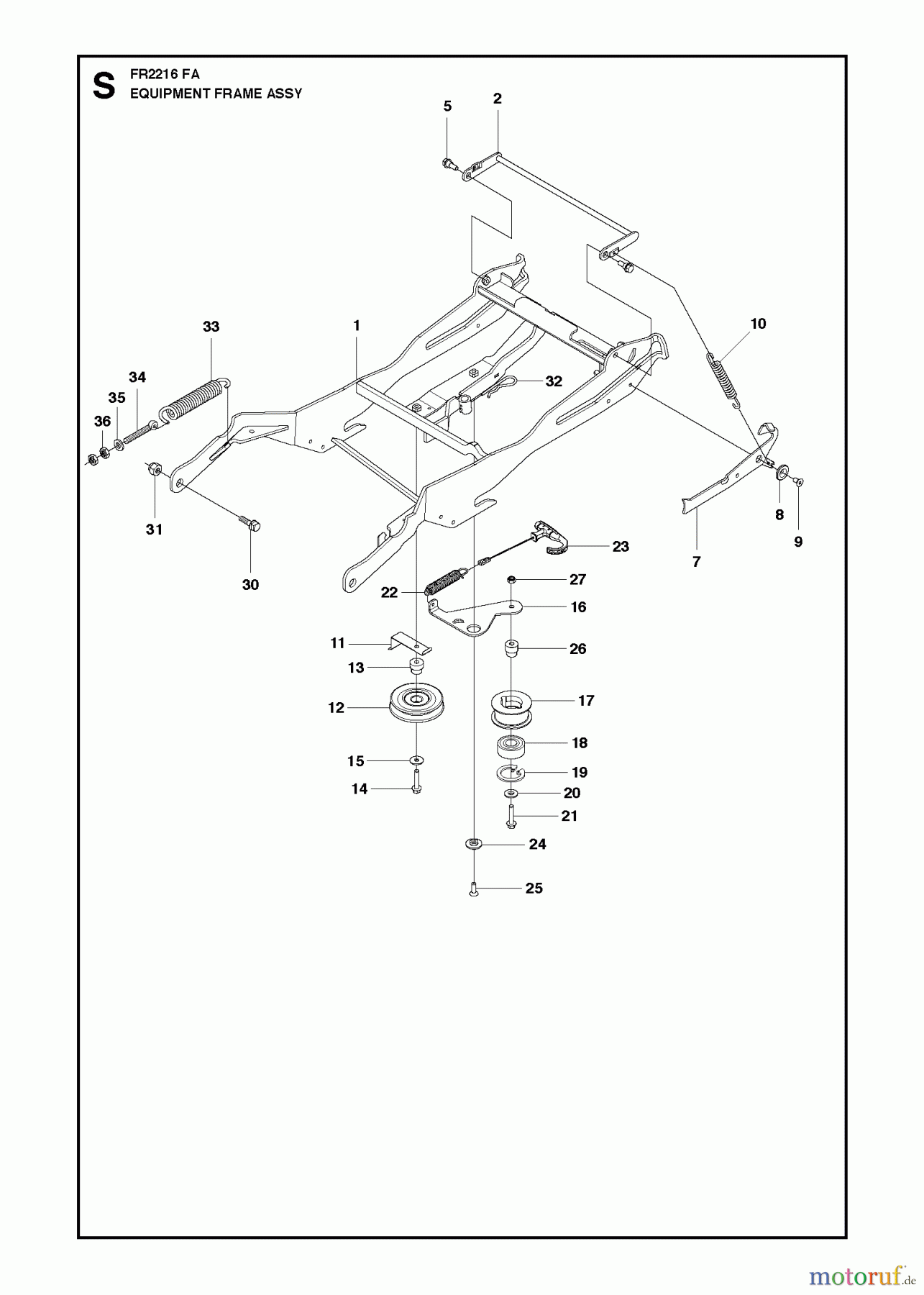 Jonsered Reitermäher FR2216 FA (966773601) - Jonsered Rear-Engine Riding Mower (2012) ROTOR AND HOSE ASSY