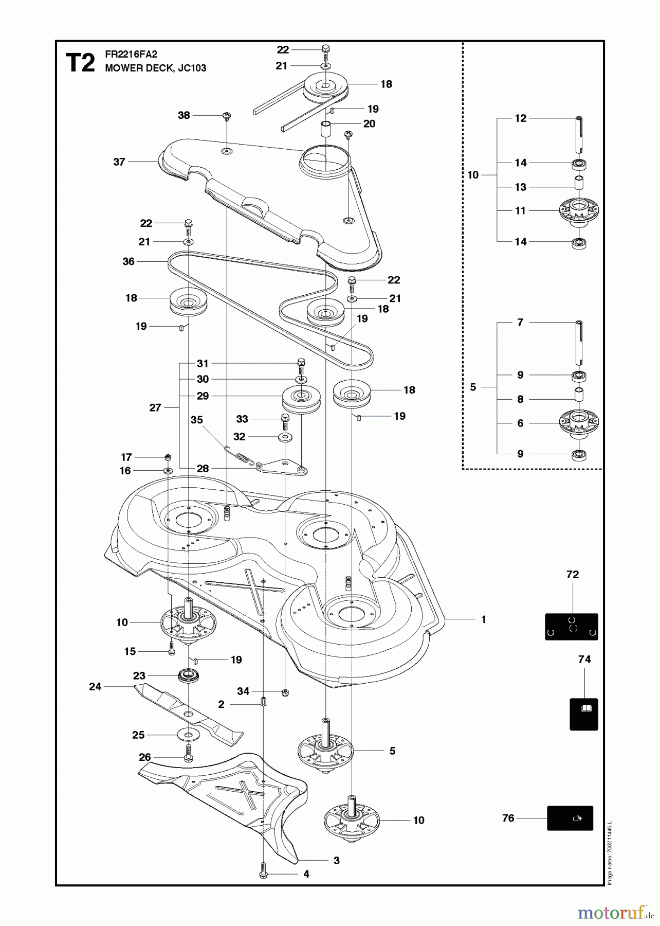 Jonsered Reitermäher FR2216 FA2 (966415101) - Jonsered Rear-Engine Riding Mower (2010-03) 103CM CUTTING DECK #1