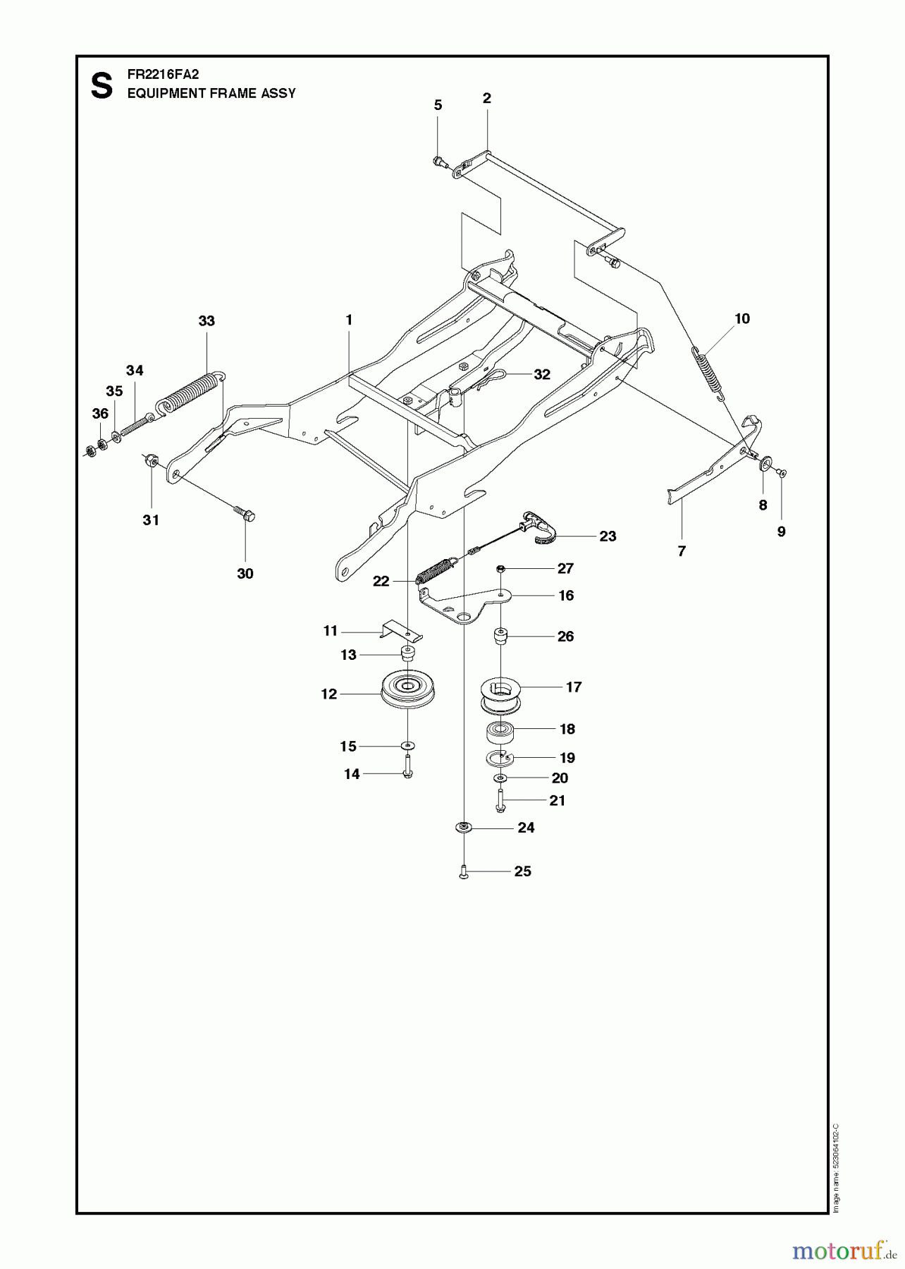 Jonsered Reitermäher FR2216 FA2 (966415101) - Jonsered Rear-Engine Riding Mower (2010-03) FRAME