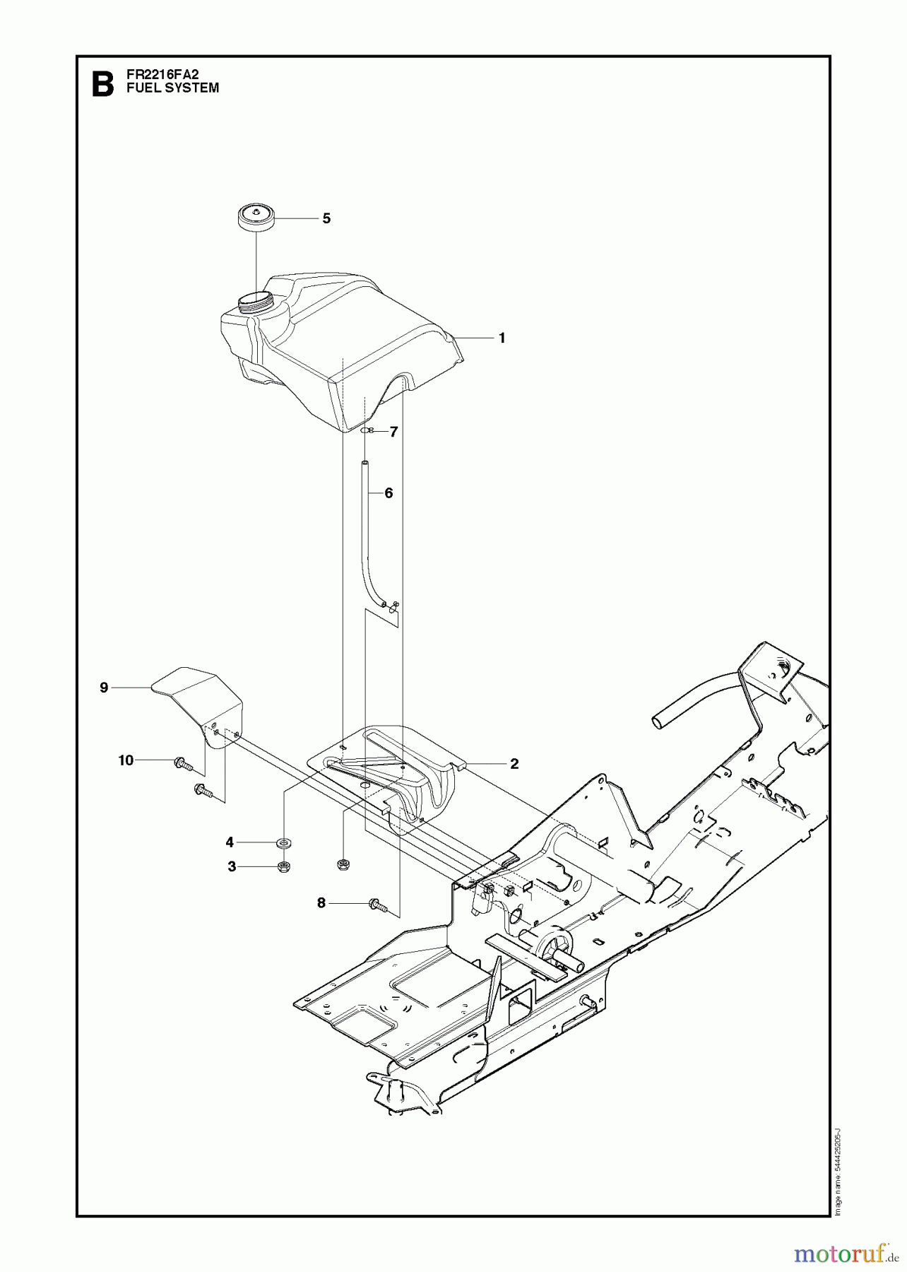 Jonsered Reitermäher FR2216 FA2 (966415101) - Jonsered Rear-Engine Riding Mower (2010-03) FUEL SYSTEM