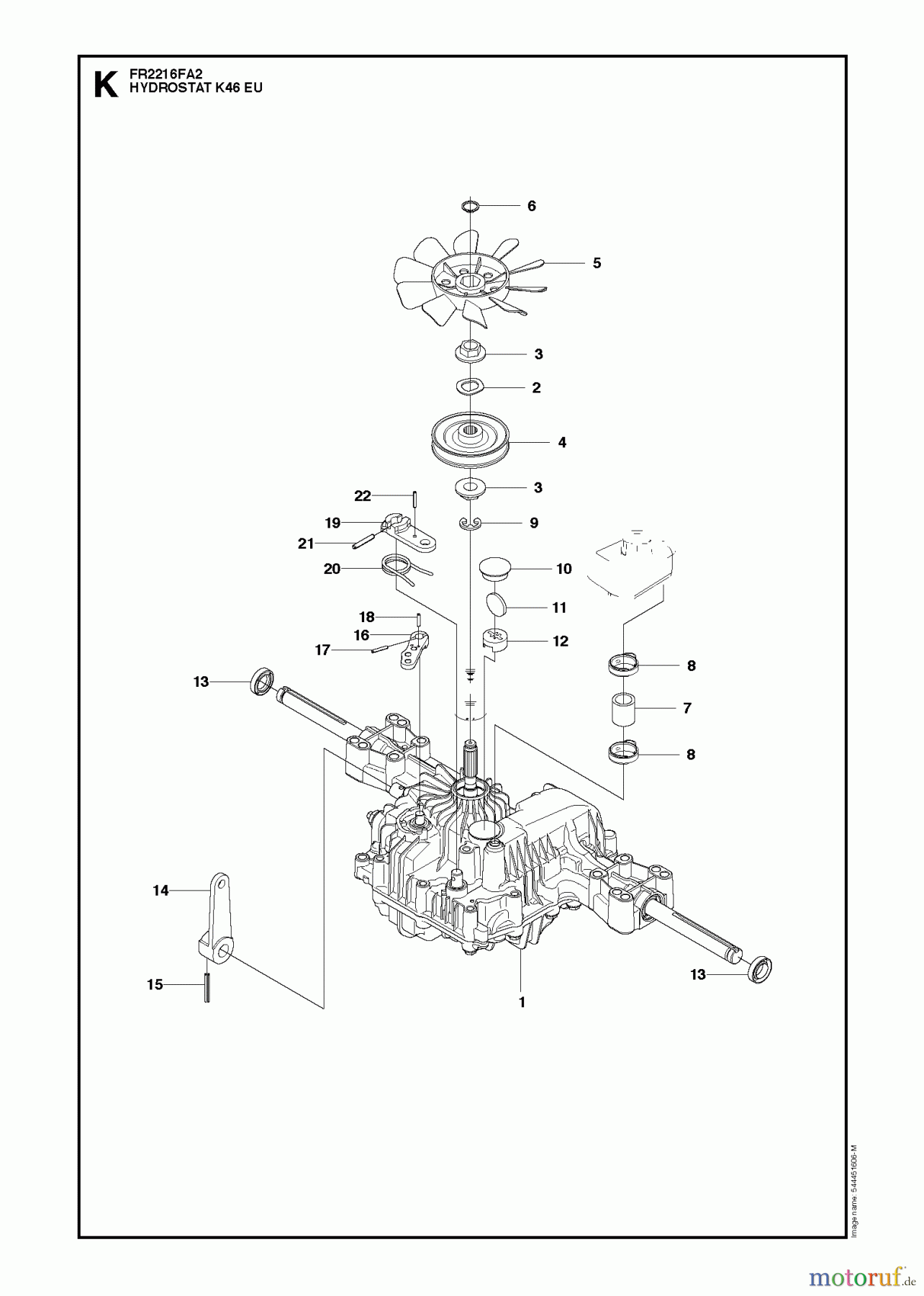  Jonsered Reitermäher FR2216 FA2 (966415101) - Jonsered Rear-Engine Riding Mower (2010-03) GEAR HOUSING