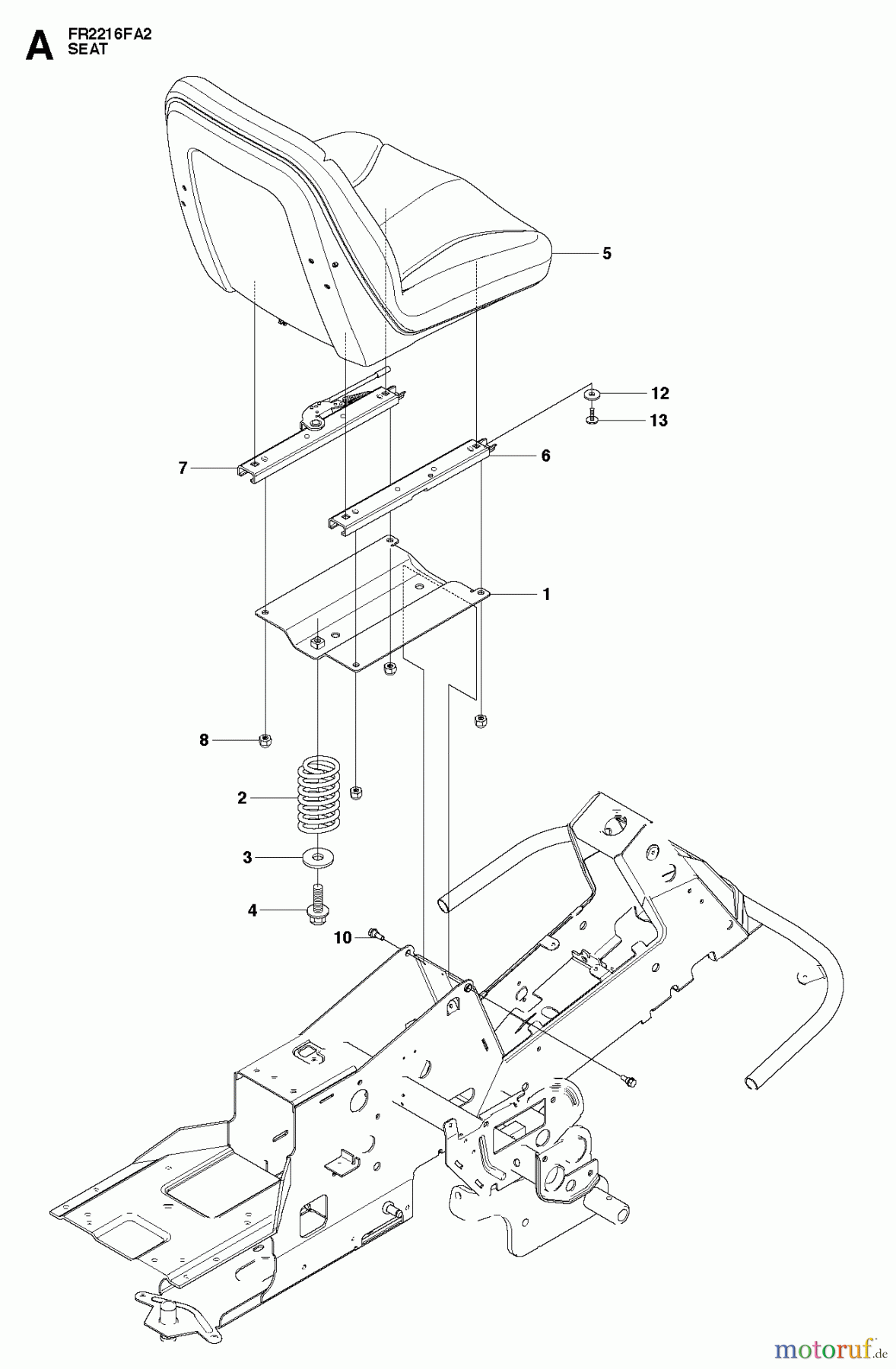 Jonsered Reitermäher FR2216 FA2 (966415101) - Jonsered Rear-Engine Riding Mower (2010-07) SEAT