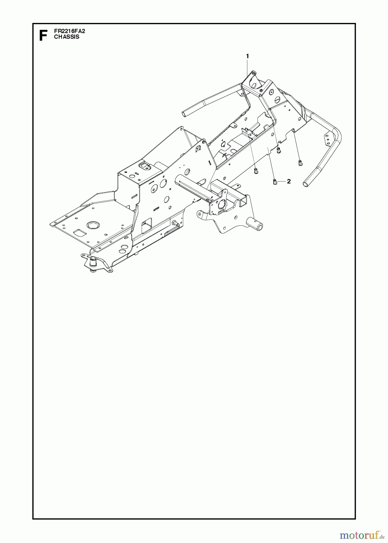 Jonsered Reitermäher FR2216 FA2 (966773801) - Jonsered Rear-Engine Riding Mower (2012) CHASSIS / FRAME