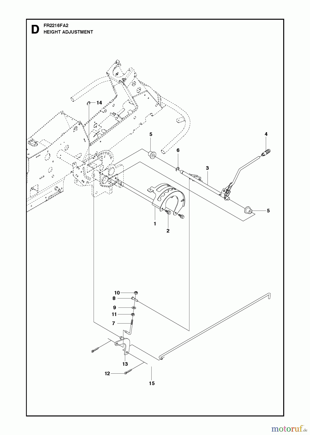 Jonsered Reitermäher FR2216 FA2 (966773801) - Jonsered Rear-Engine Riding Mower (2012) HEIGHT ADJUSTMENT
