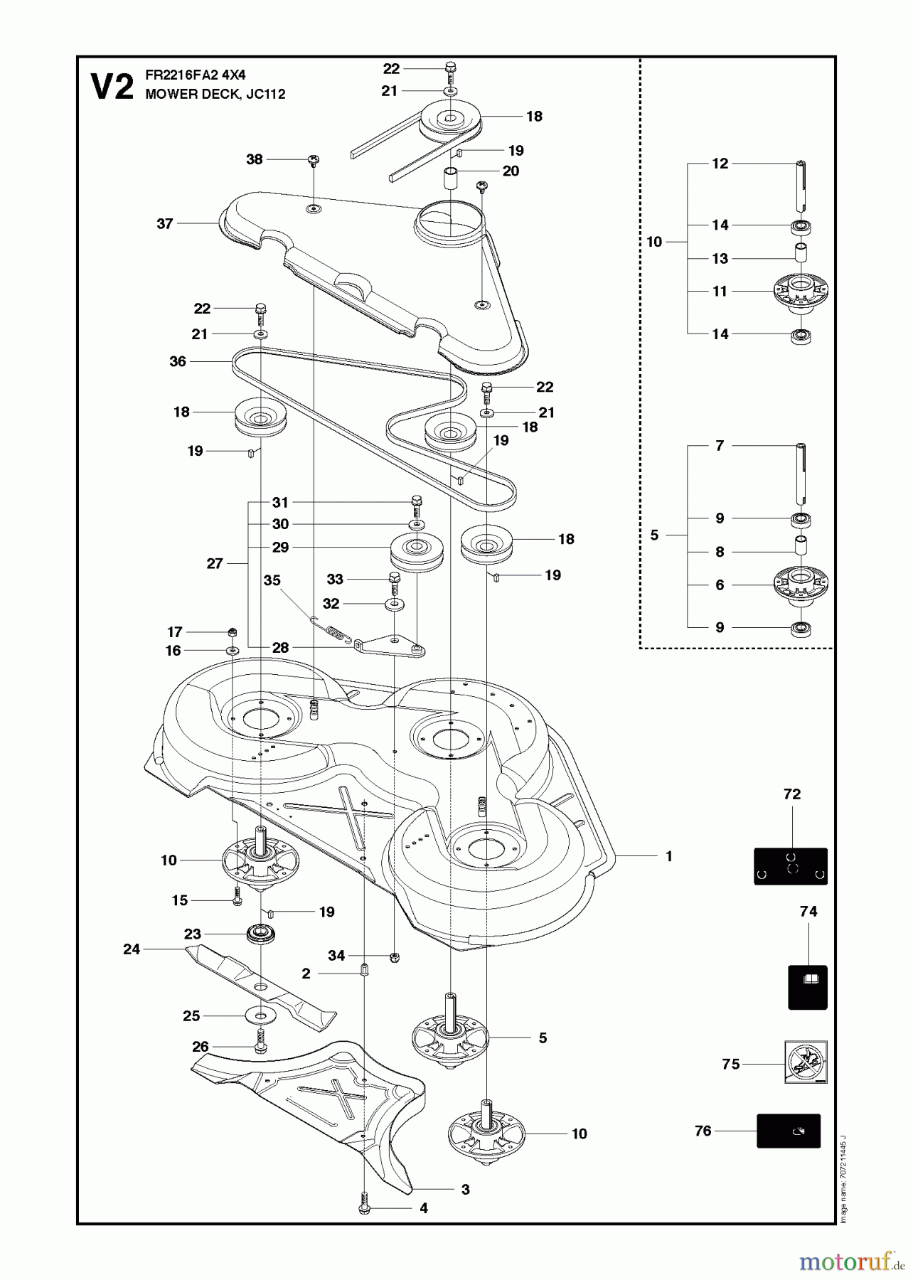 Jonsered Reitermäher FR2216 FA2 4x4 (966415201) - Jonsered Rear-Engine Riding Mower (2010-03) 44 /112CM CUTTING DECK #1