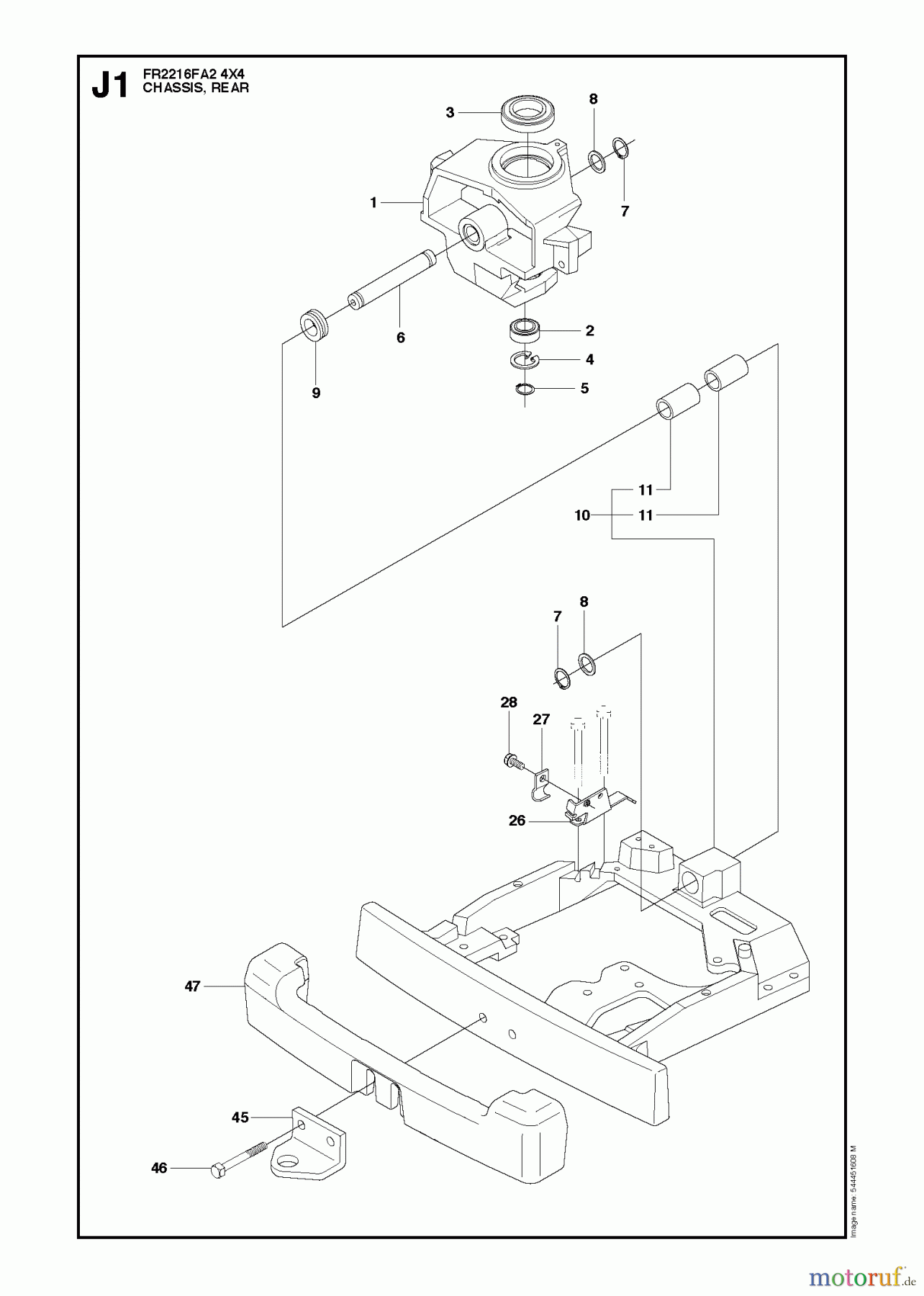 Jonsered Reitermäher FR2216 FA2 4x4 (966415201) - Jonsered Rear-Engine Riding Mower (2010-03) CHASSIS LOWER #2