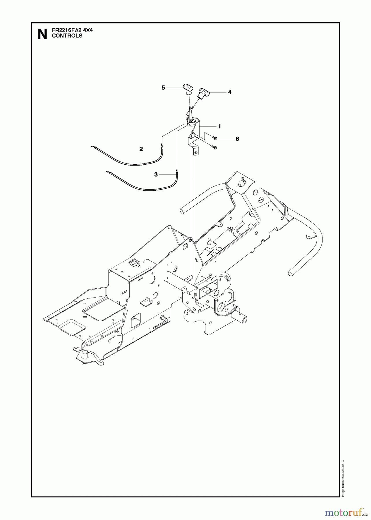 Jonsered Reitermäher FR2216 FA2 4x4 (966415201) - Jonsered Rear-Engine Riding Mower (2010-03) CONTROL PANEL DISCHARGE CHUTE
