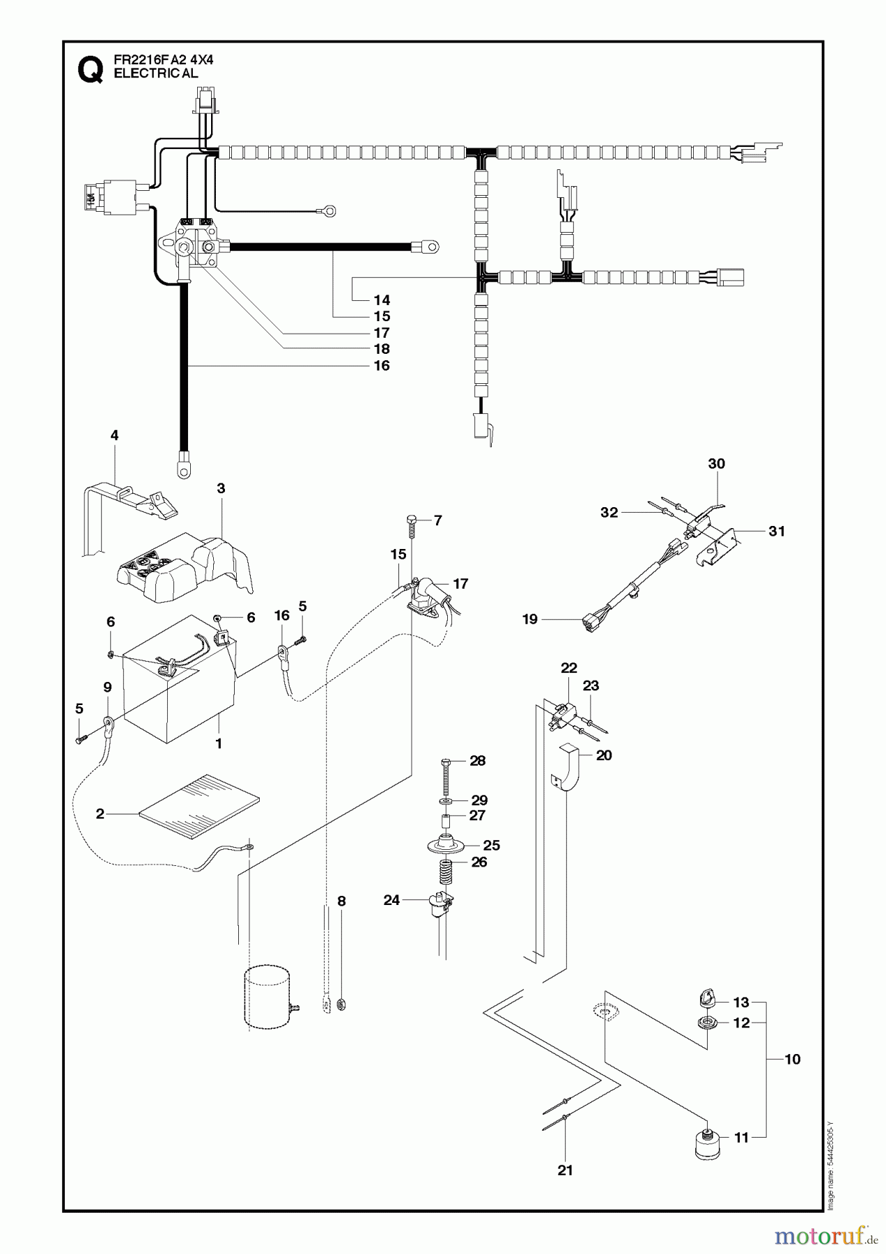 Jonsered Reitermäher FR2216 FA2 4x4 (966415201) - Jonsered Rear-Engine Riding Mower (2010-03) ELECTRICAL