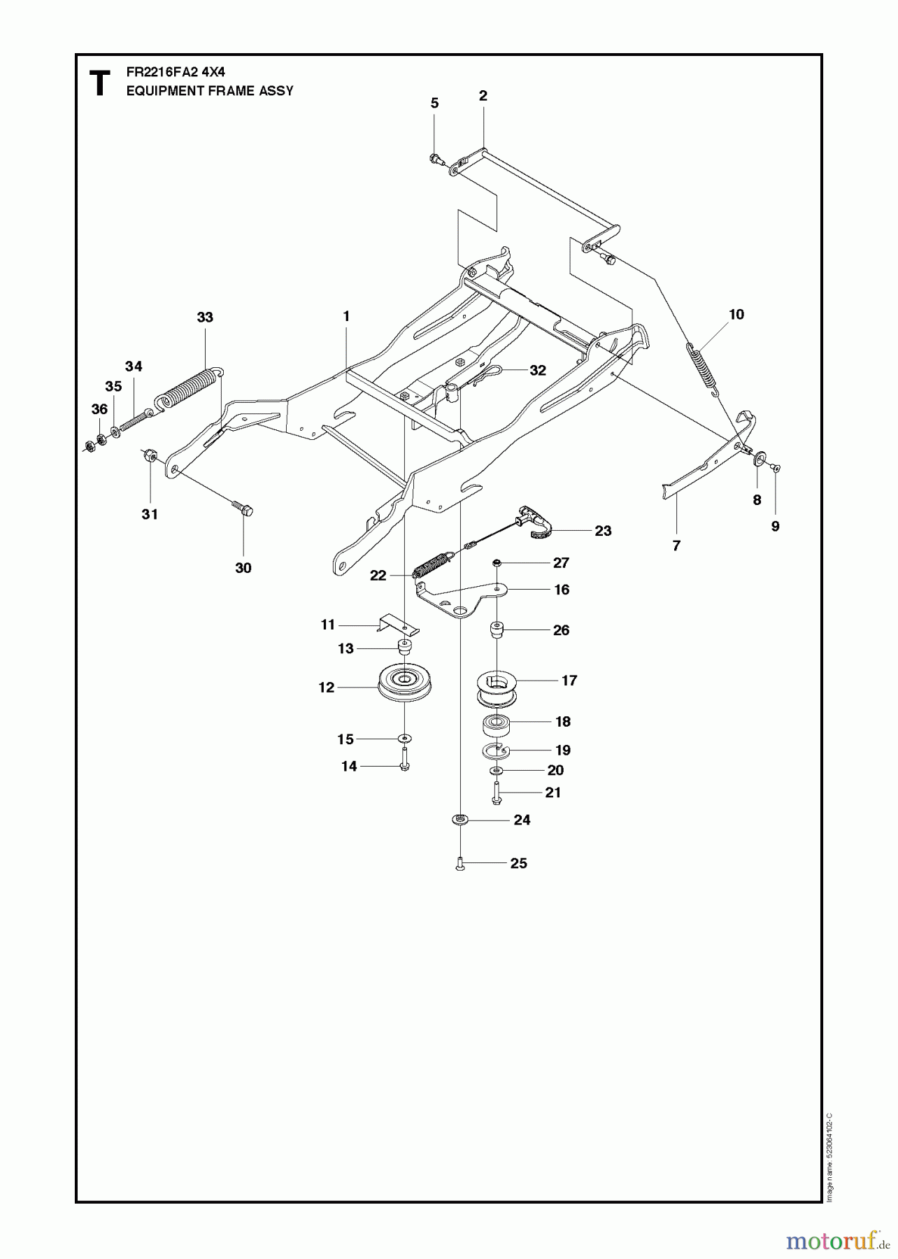Jonsered Reitermäher FR2216 FA2 4x4 (966415201) - Jonsered Rear-Engine Riding Mower (2010-03) FRAME