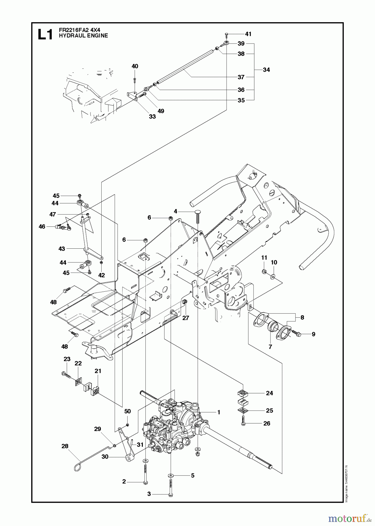 Jonsered Reitermäher FR2216 FA2 4x4 (966415201) - Jonsered Rear-Engine Riding Mower (2010-03) HYDRAULIC PUMP- MOTOR #2