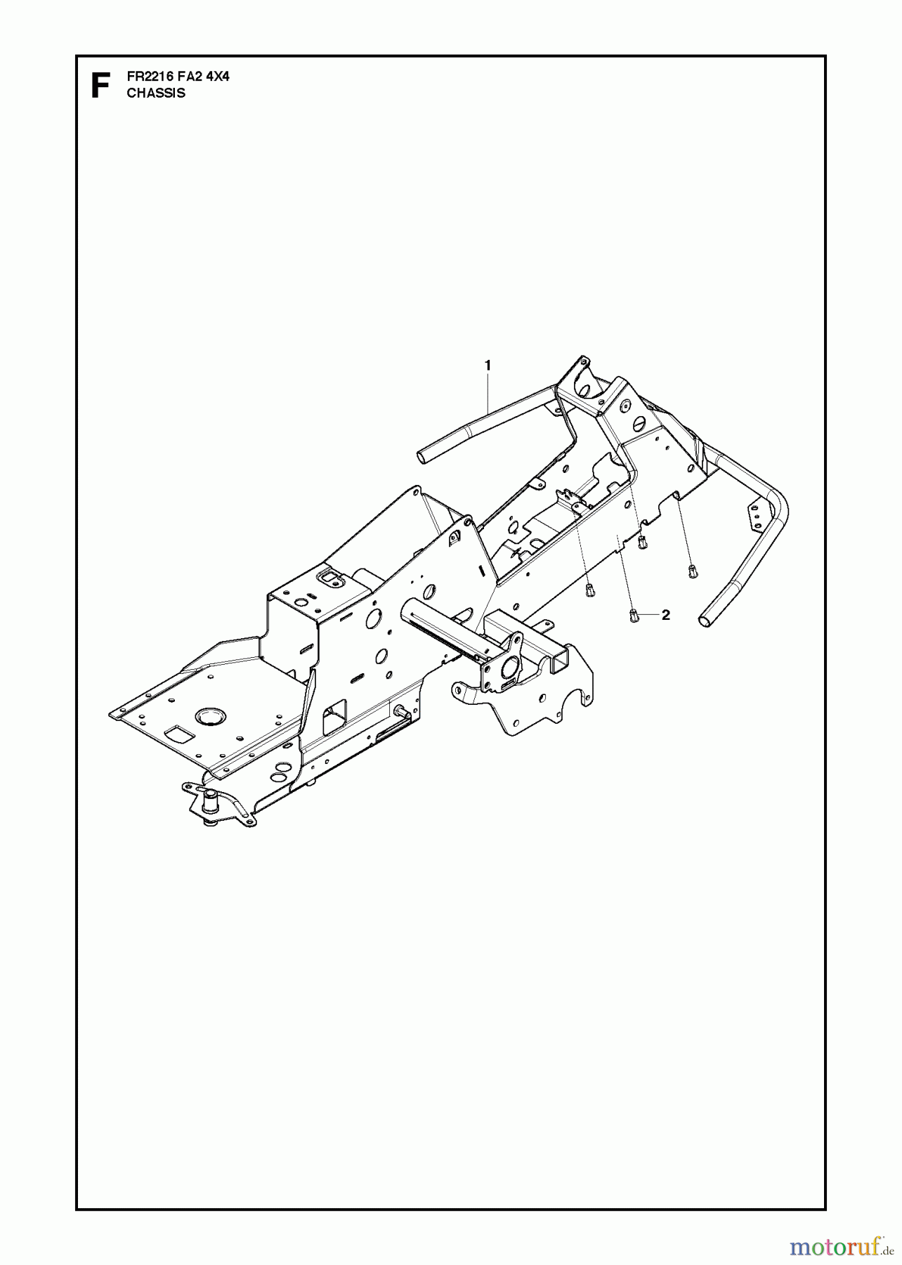  Jonsered Reitermäher FR2216 FA2 4x4 (966773901) - Jonsered Rear-Engine Riding Mower (2012) CHASSIS / FRAME