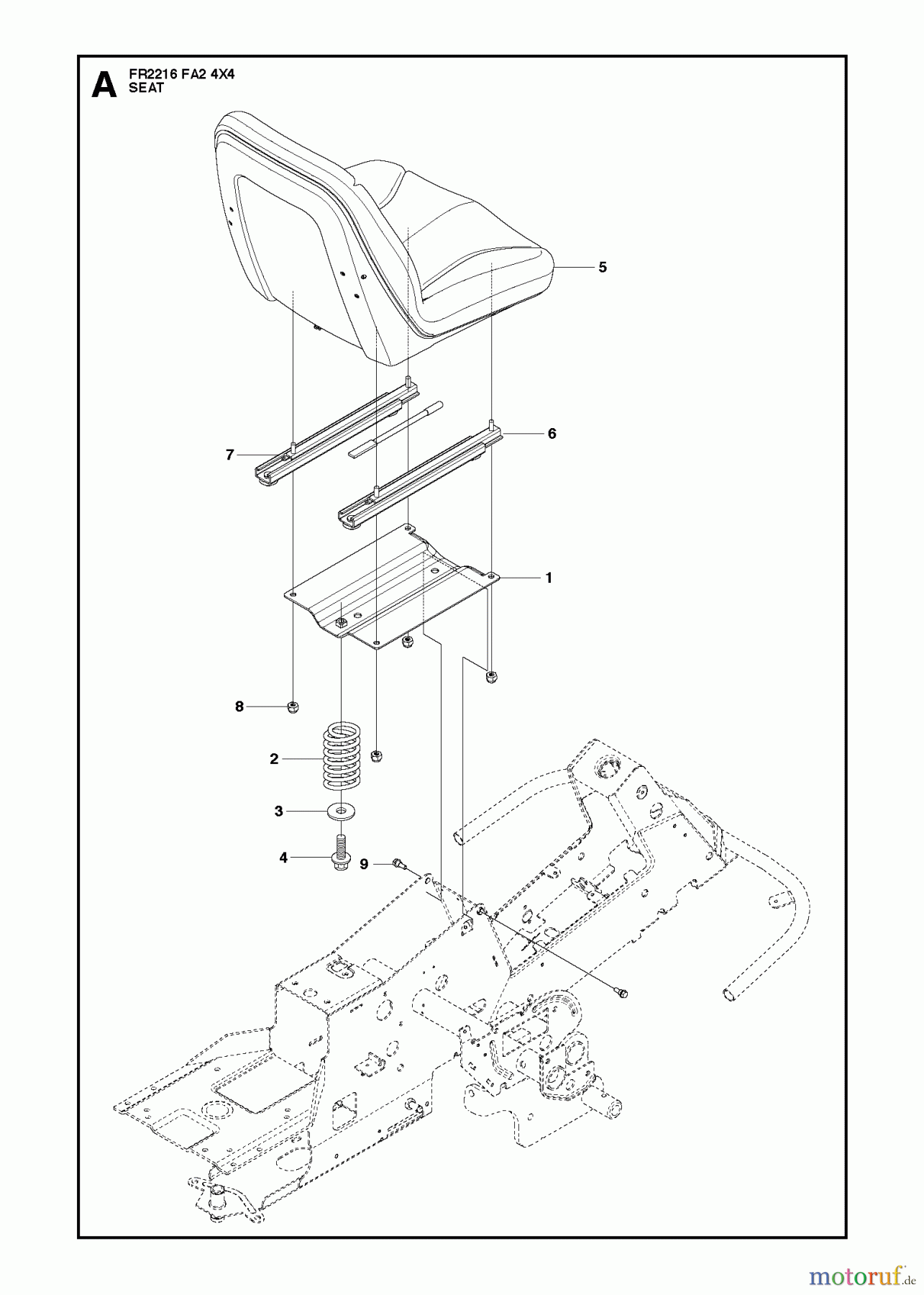 Jonsered Reitermäher FR2216 FA2 4x4 (966773901) - Jonsered Rear-Engine Riding Mower (2012) SEAT