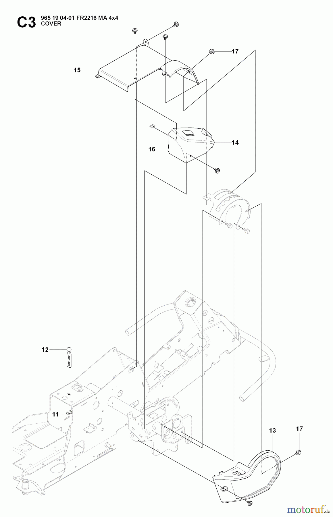 Jonsered Reitermäher FR2216 MA 4x4 (965190401) - Jonsered Rear-Engine Riding Mower (2008-01) COVER #2