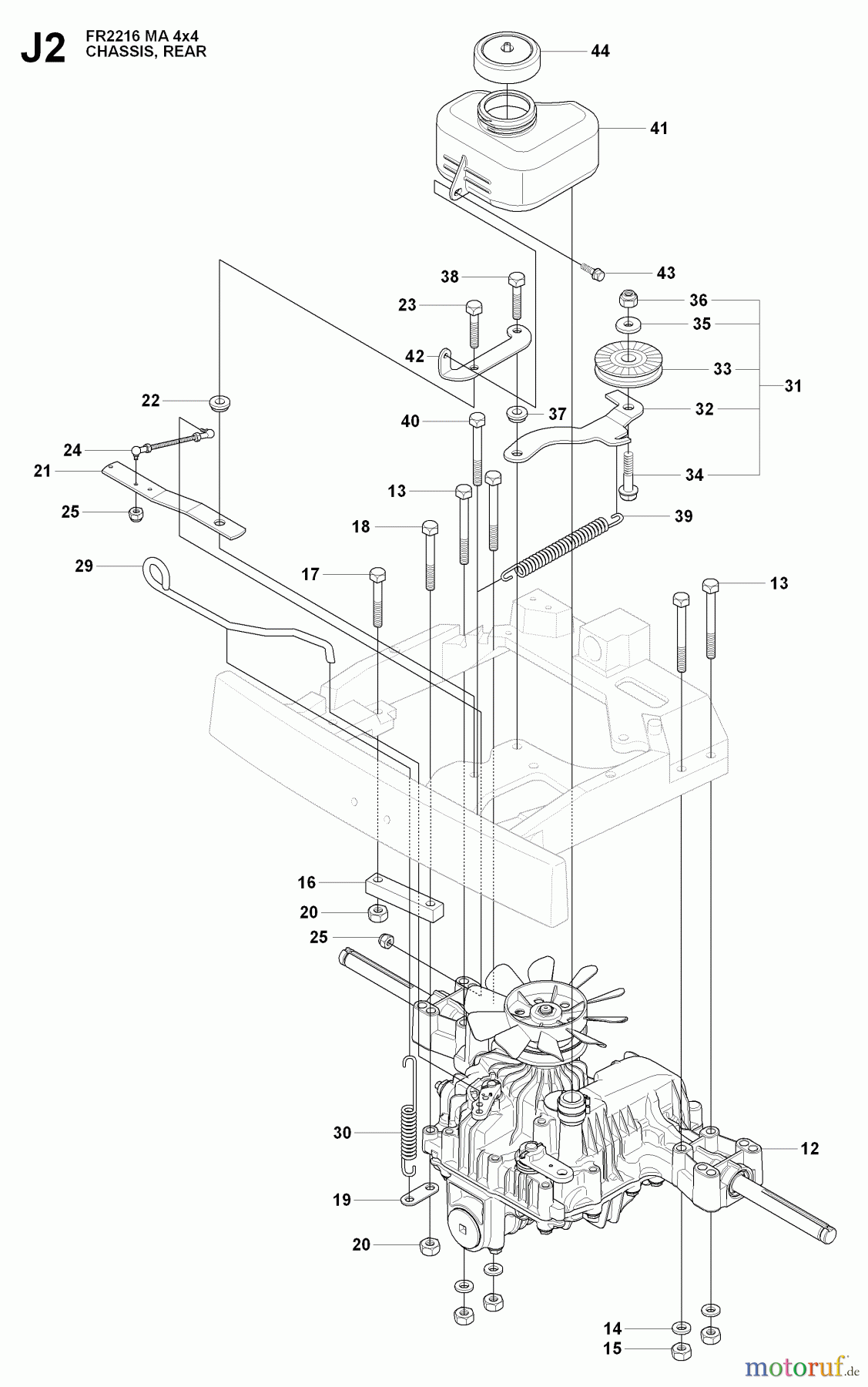  Jonsered Reitermäher FR2216 MA 4x4 (965190401) - Jonsered Rear-Engine Riding Mower (2009-04) CHASSIS ENCLOSURES #2