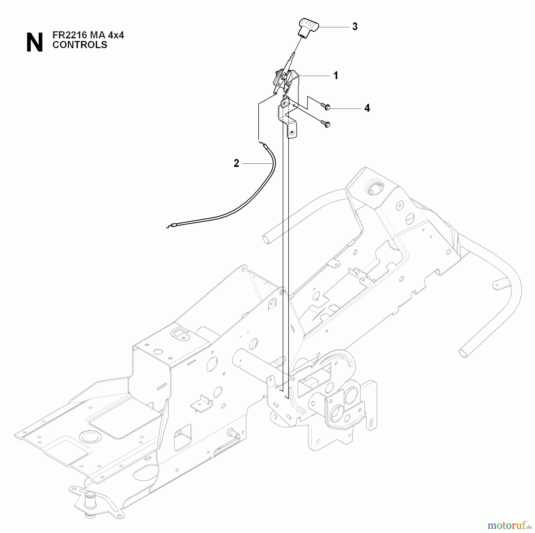 Jonsered Reitermäher FR2216 MA 4x4 (965190401) - Jonsered Rear-Engine Riding Mower (2009-04) CONTROLS