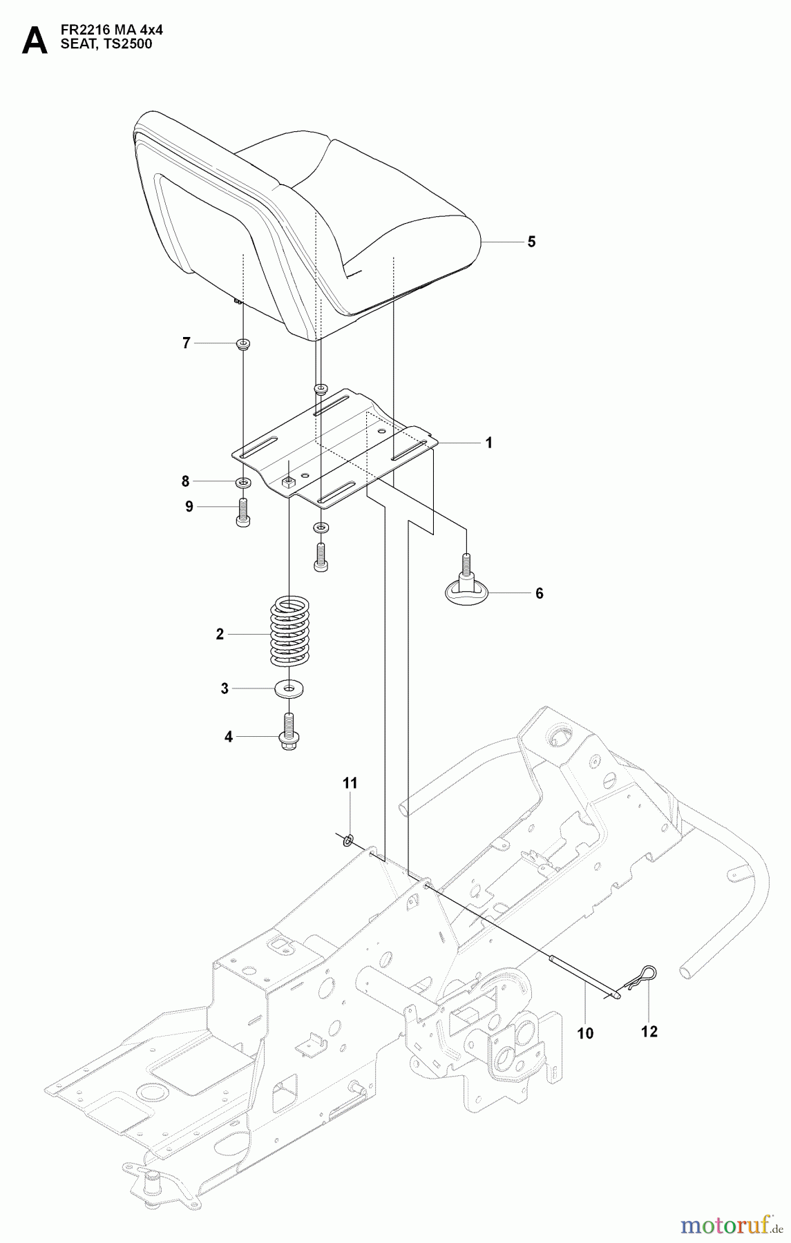  Jonsered Reitermäher FR2216 MA 4x4 (965190401) - Jonsered Rear-Engine Riding Mower (2009-04) SEAT