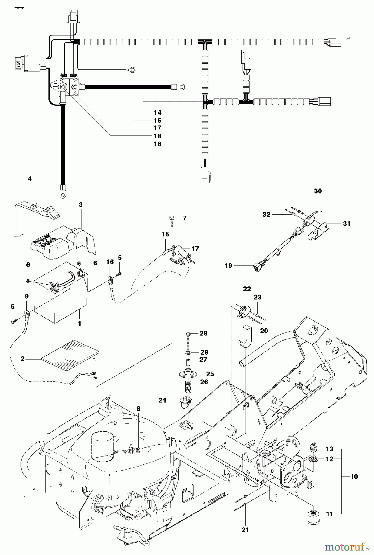 Jonsered Reitermäher FR2216 MA 4x4 (965190401) - Jonsered Rear-Engine Riding Mower (2010-07) ELECTRICAL