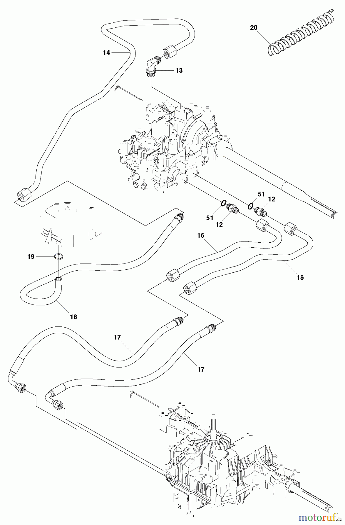 Jonsered Reitermäher FR2216 MA 4x4 (965190401) - Jonsered Rear-Engine Riding Mower (2010-07) HYDRAULIC PUMP- MOTOR #1