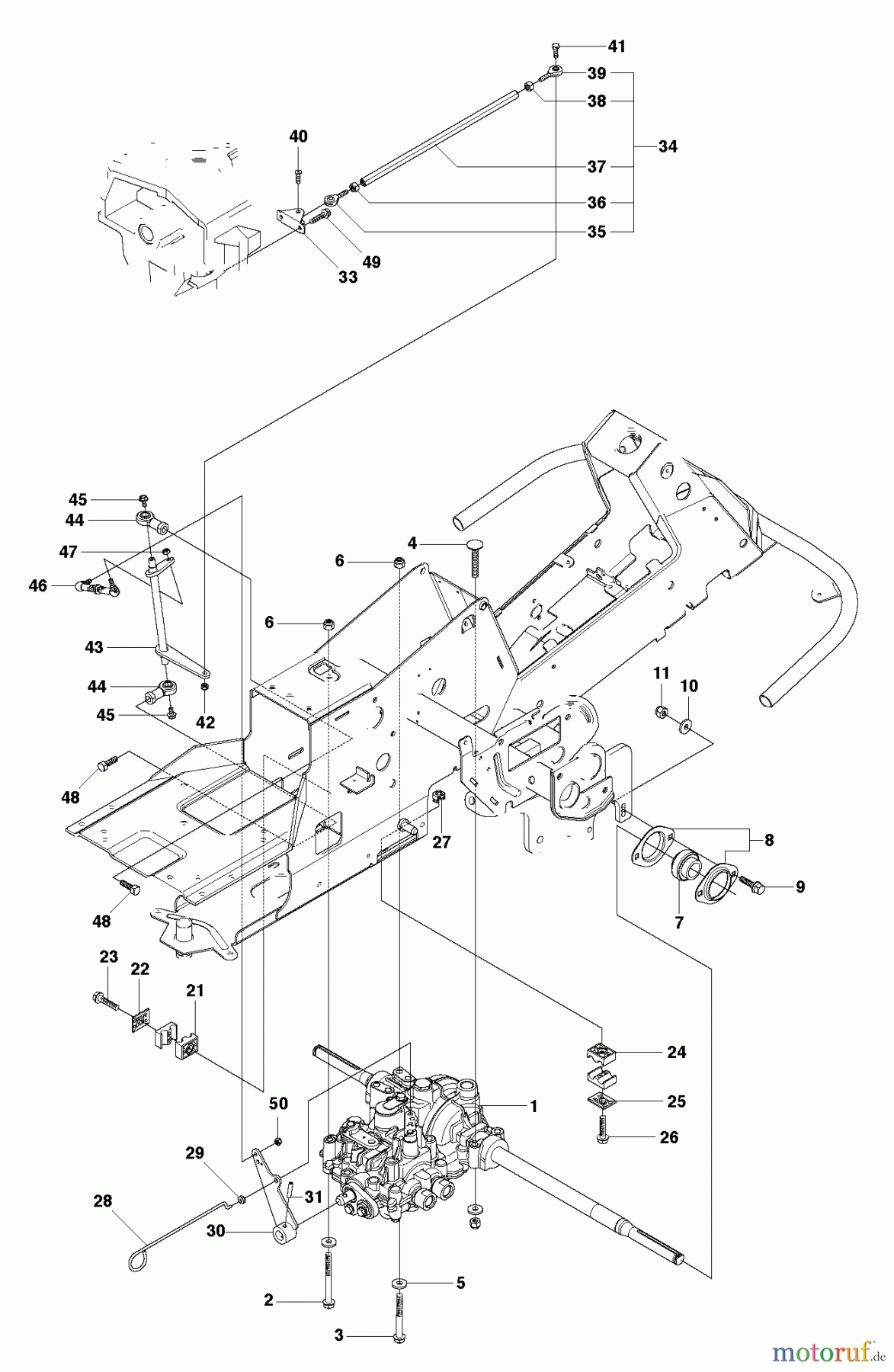 Jonsered Reitermäher FR2216 MA 4x4 (965190401) - Jonsered Rear-Engine Riding Mower (2010-07) HYDRAULIC PUMP- MOTOR #2