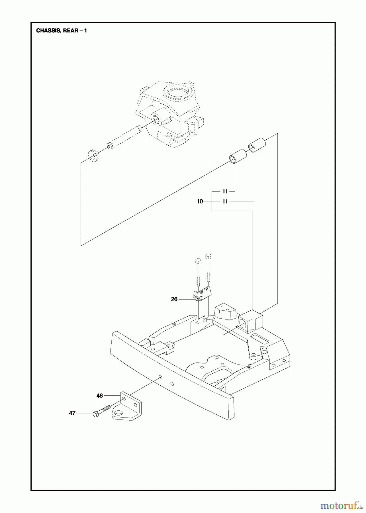  Jonsered Reitermäher FR2216 MA 4x4 (967179101) - Jonsered Rear-Engine Riding Mower (2013) CHASSIS REAR #1