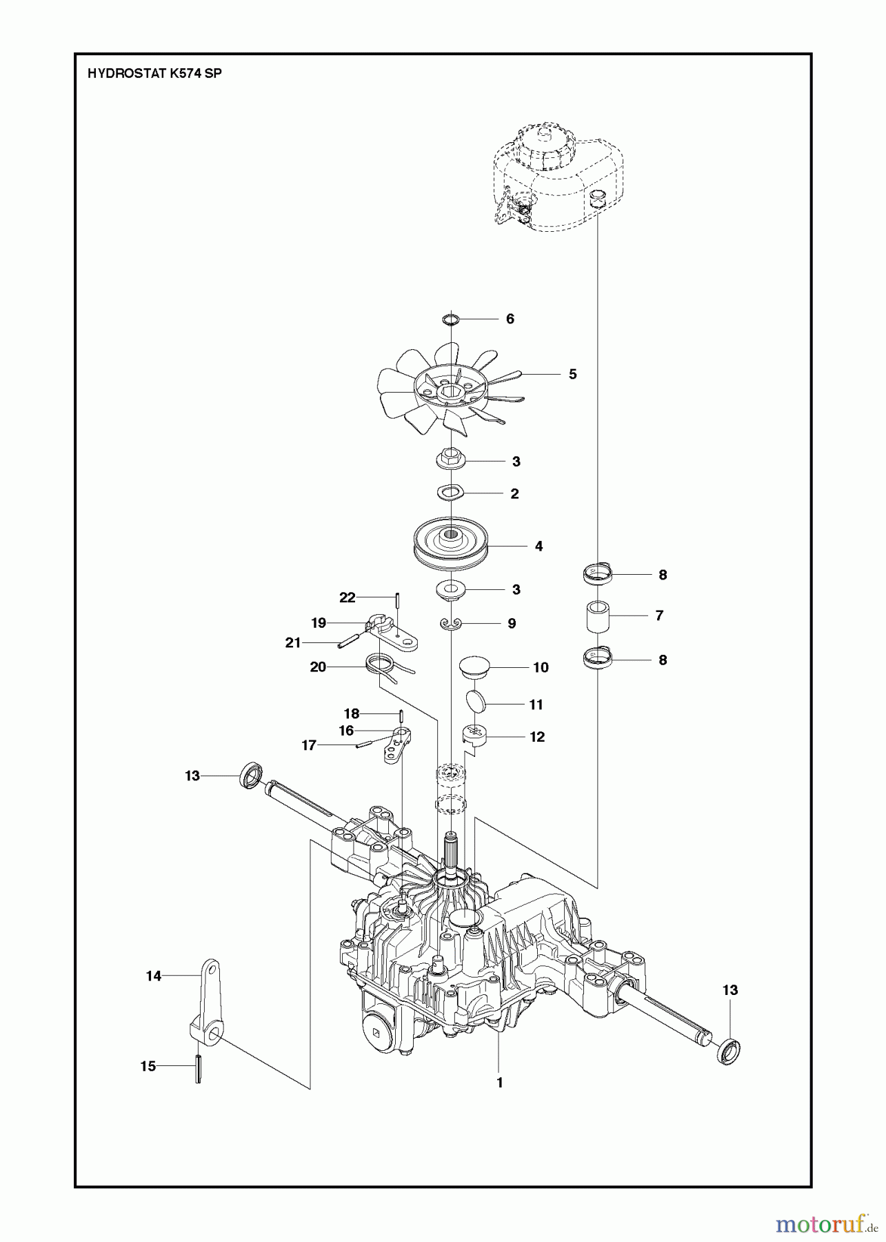  Jonsered Reitermäher FR2216 MA 4x4 (967179101) - Jonsered Rear-Engine Riding Mower (2013) HYDRAULIC PUMP- MOTOR #1