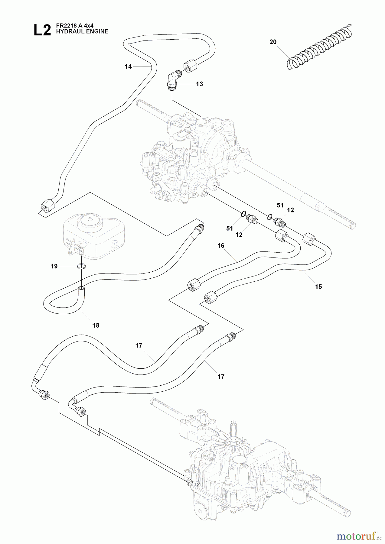  Jonsered Reitermäher FR2218 A 4X4 (966978601) - Jonsered Rear-Engine Riding Mower (2009-02) HYDRAULIC CONTROL VALVE #1