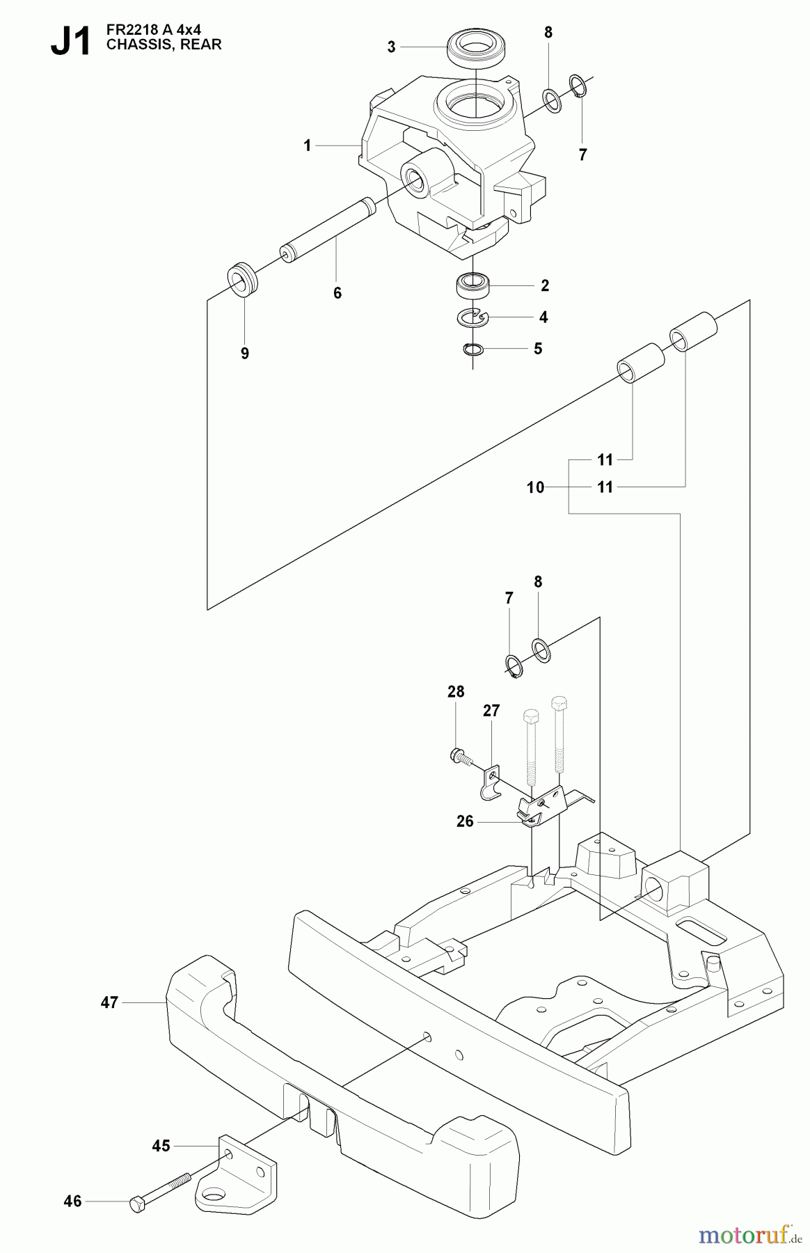 Jonsered Reitermäher FR2218 A 4X4 (966978601) - Jonsered Rear-Engine Riding Mower (2009-02) TRANSMISSION #2