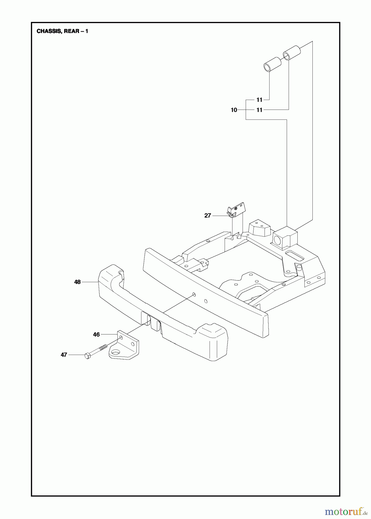 Jonsered Reitermäher FR2218 FA2 (967179301) - Jonsered Rear-Engine Riding Mower (2013) CHASSIS REAR #1