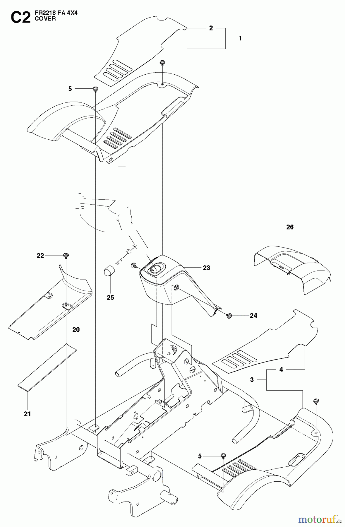 Jonsered Reitermäher FR2218 FA 4x4 (966415001) - Jonsered Rear-Engine Riding Mower (2010-07) COVER #2