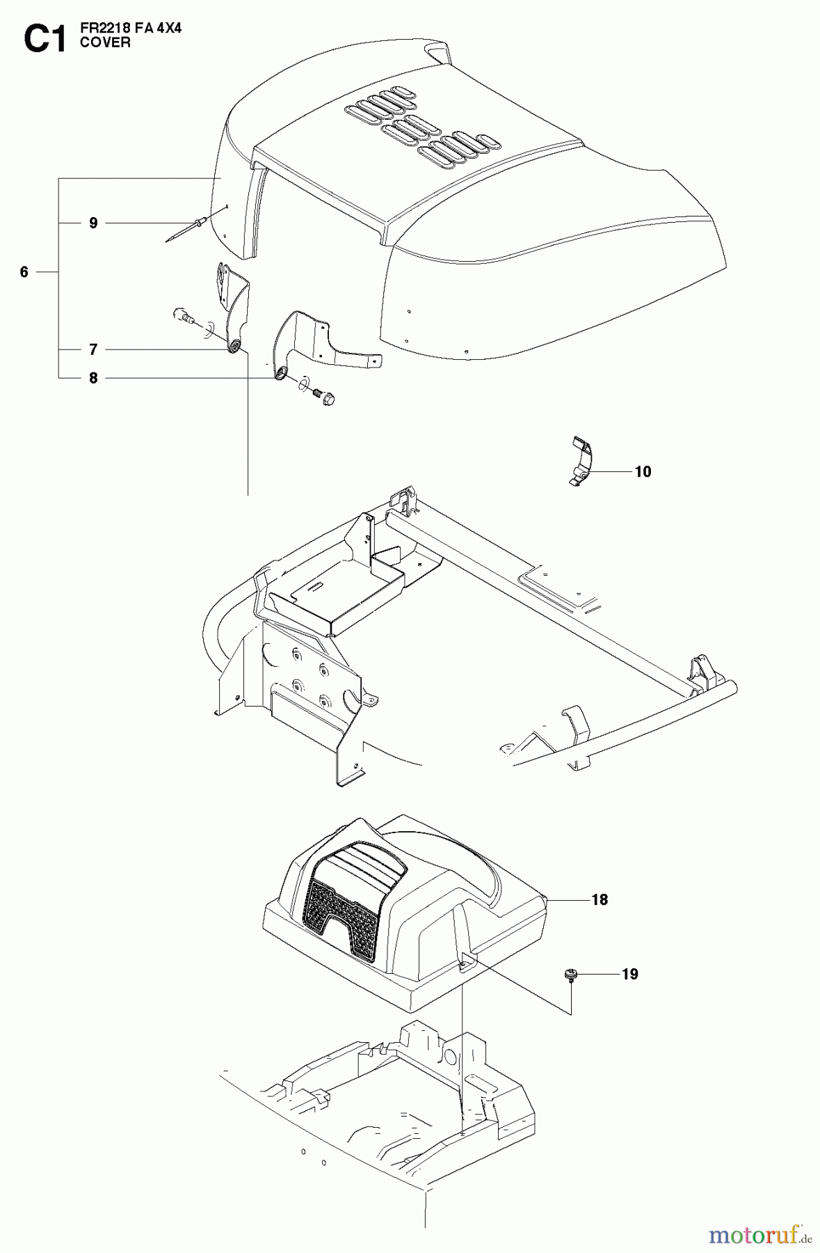 Jonsered Reitermäher FR2218 FA 4x4 (966415001) - Jonsered Rear-Engine Riding Mower (2010-07) COVER #3