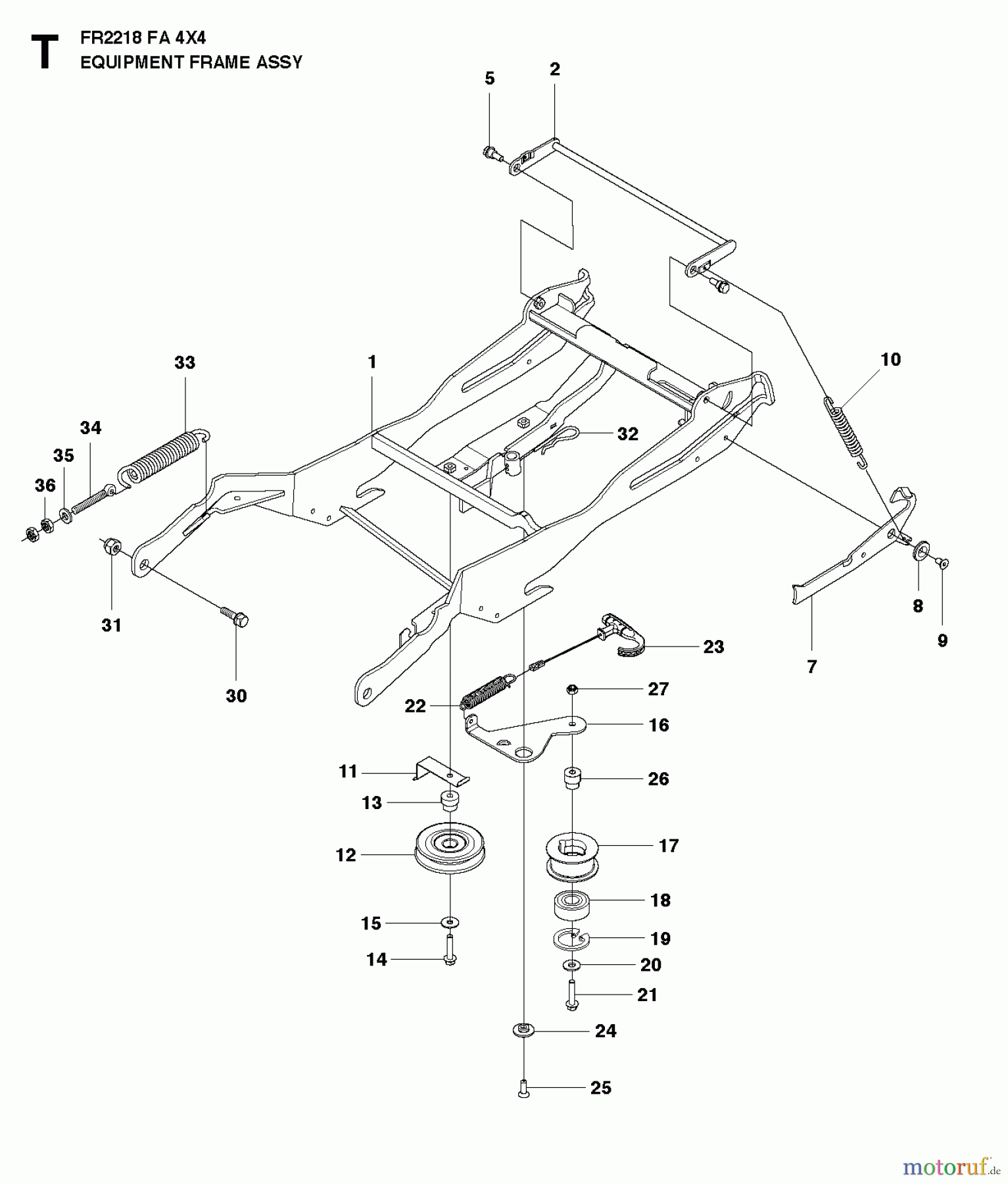 Jonsered Reitermäher FR2218 FA 4x4 (966415001) - Jonsered Rear-Engine Riding Mower (2010-07) FRAME