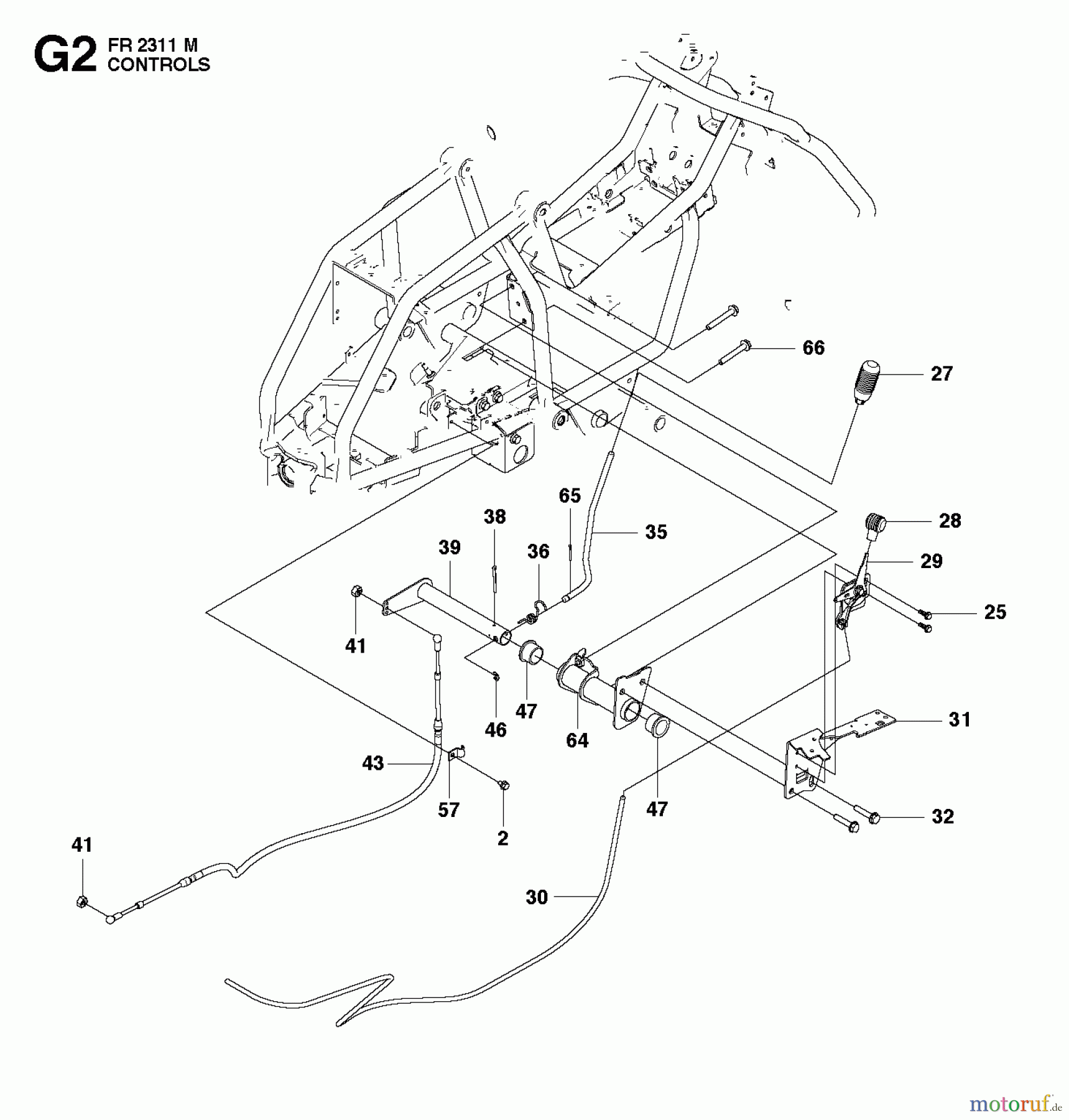 Jonsered Reitermäher FR2311 M (966639785, 966639701) - Jonsered Rear-Engine Riding Mower (2011-02) CONTROLS #2