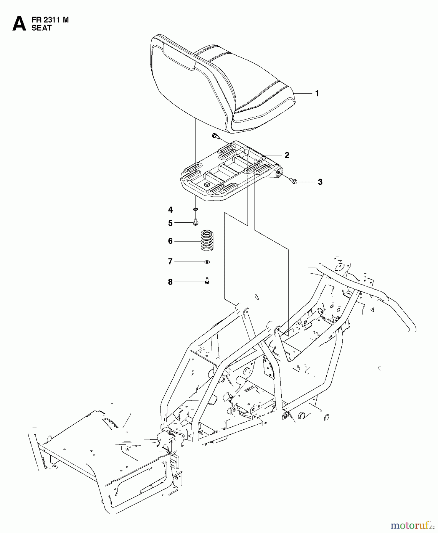 Jonsered Reitermäher FR2311 M (966639785, 966639701) - Jonsered Rear-Engine Riding Mower (2011-02) SEAT