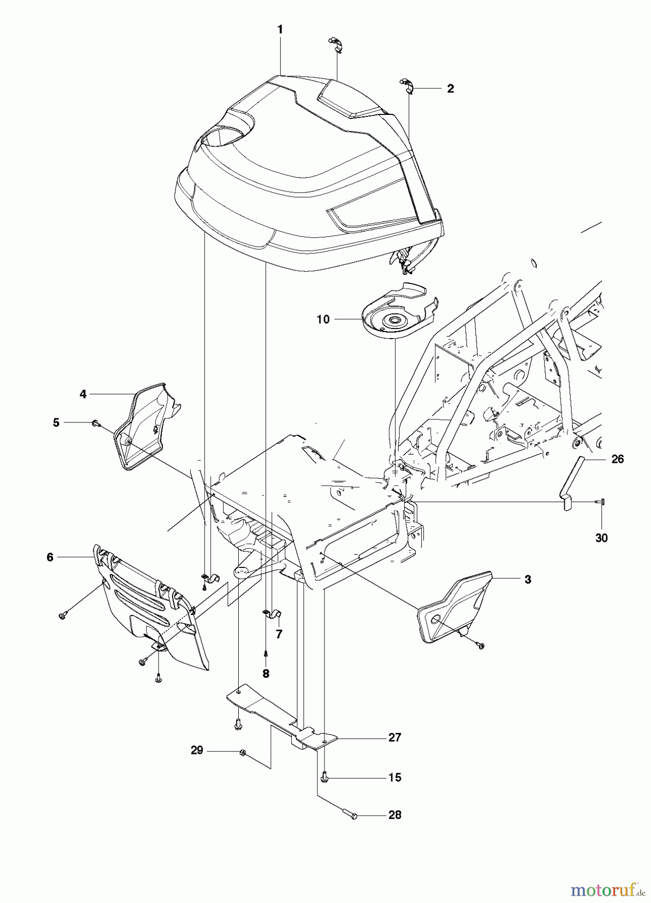 Jonsered Reitermäher FR2312 MA (966639885, 966639801) - Jonsered Rear-Engine Riding Mower (2011-02) COVER #2