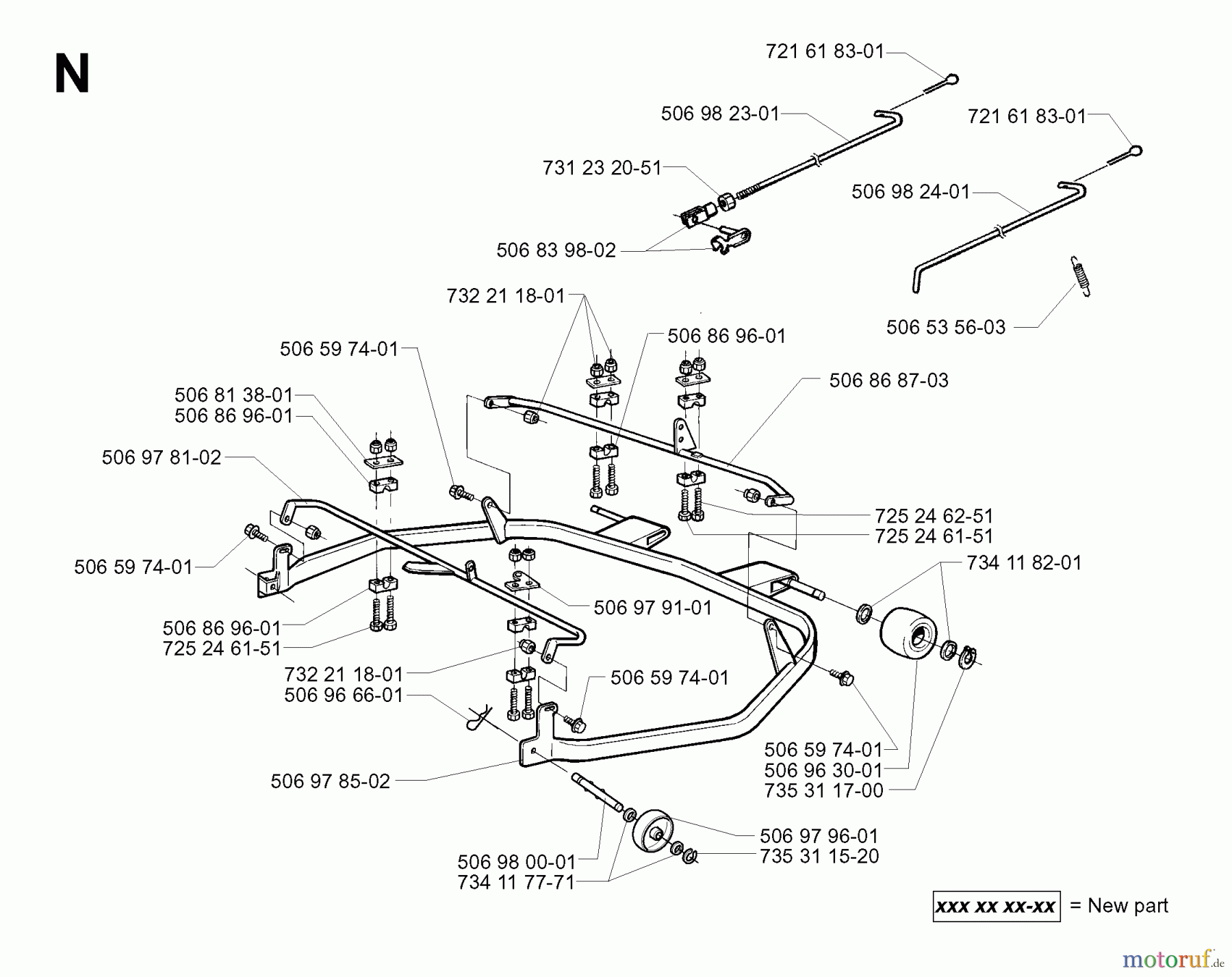 Jonsered Reitermäher FRM13 AUTOMATIC - Jonsered Rear-Engine Riding Mower (2000-01) PROTECTION FRAME