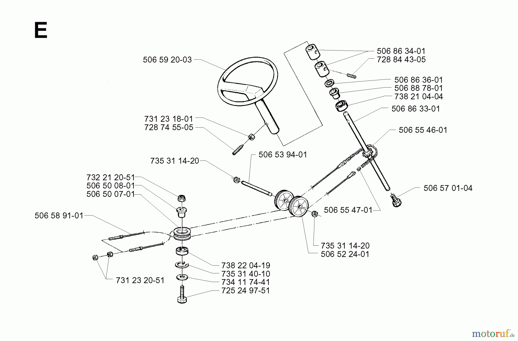 Jonsered Reitermäher FRM13 AUTOMATIC - Jonsered Rear-Engine Riding Mower (2001-01) STEERING