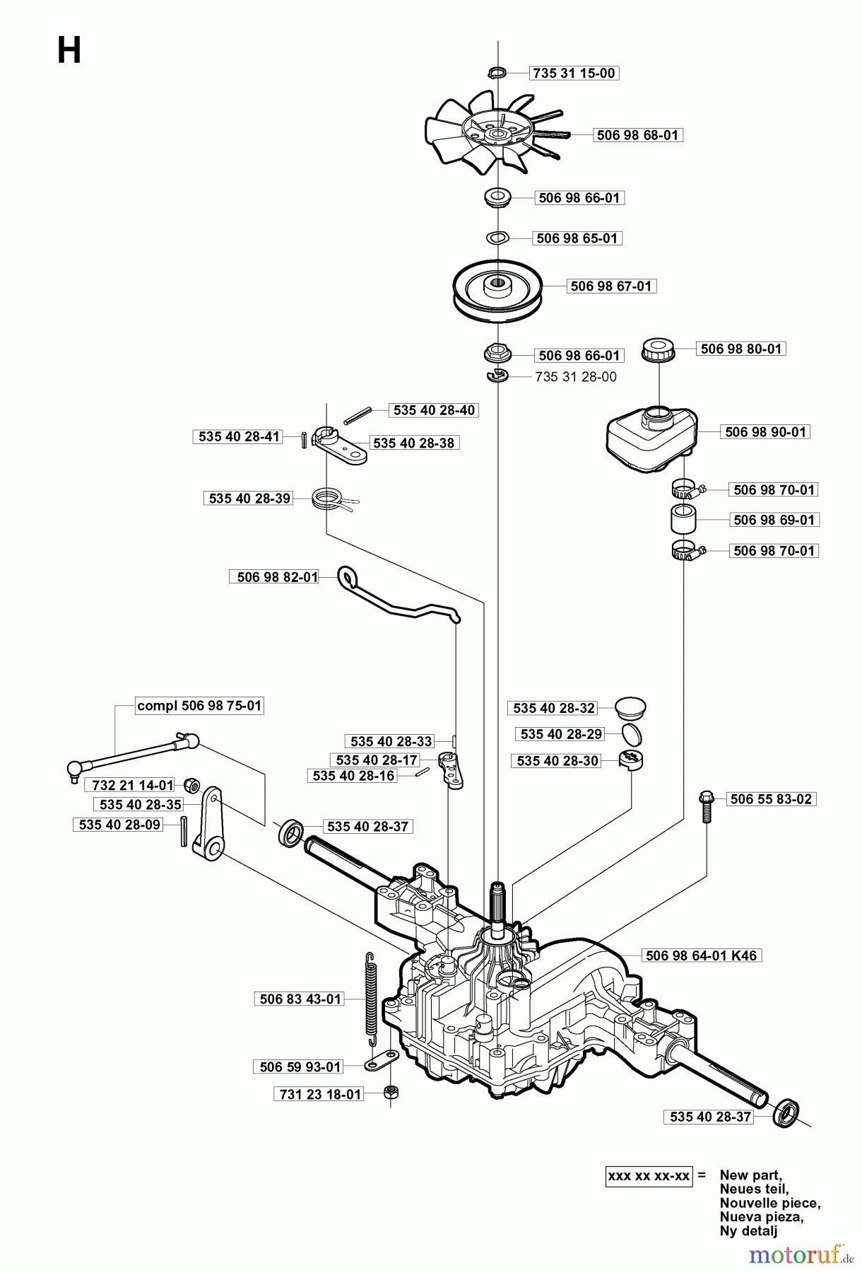 Jonsered Reitermäher FRM13 AUTOMATIC - Jonsered Rear-Engine Riding Mower (2001-01) TRANSMISSION